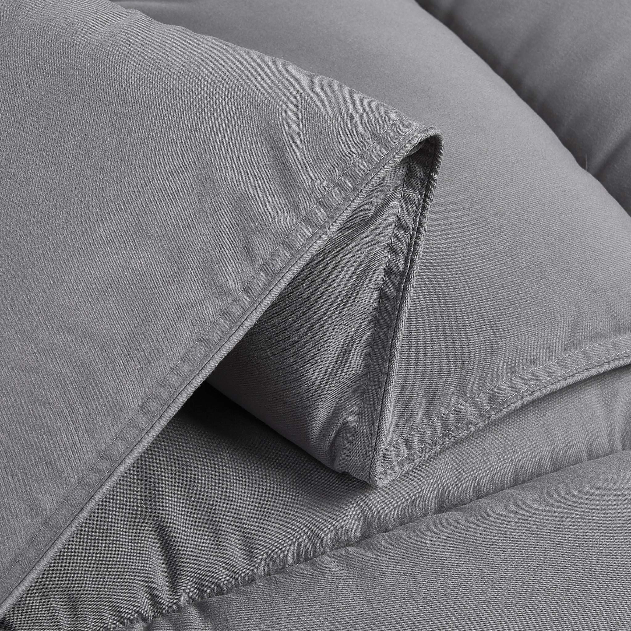 All Season 100% Cotton Comforter Set - Twin/Twin XL Size, 500 GSM Ultra Soft Fluffy Blanket with Corner Tabs & Box Stitching (3-Piece Set, Gray) - Perfect for Winter Warmth, Bedroom Decor & Cozy Nights