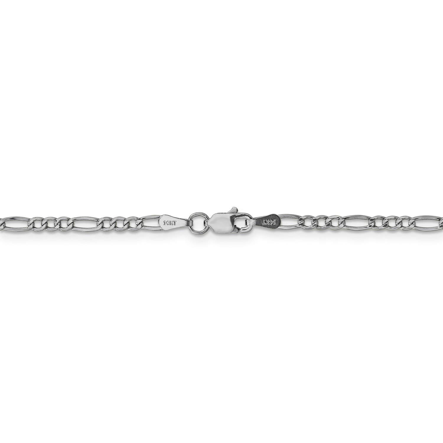 14K White Gold Lightweight Figaro Chain Necklace, Bracelet or Anklet - Elegant Jewelry for Women, Perfect for Everyday Wear, Gifts & Special Occasions
