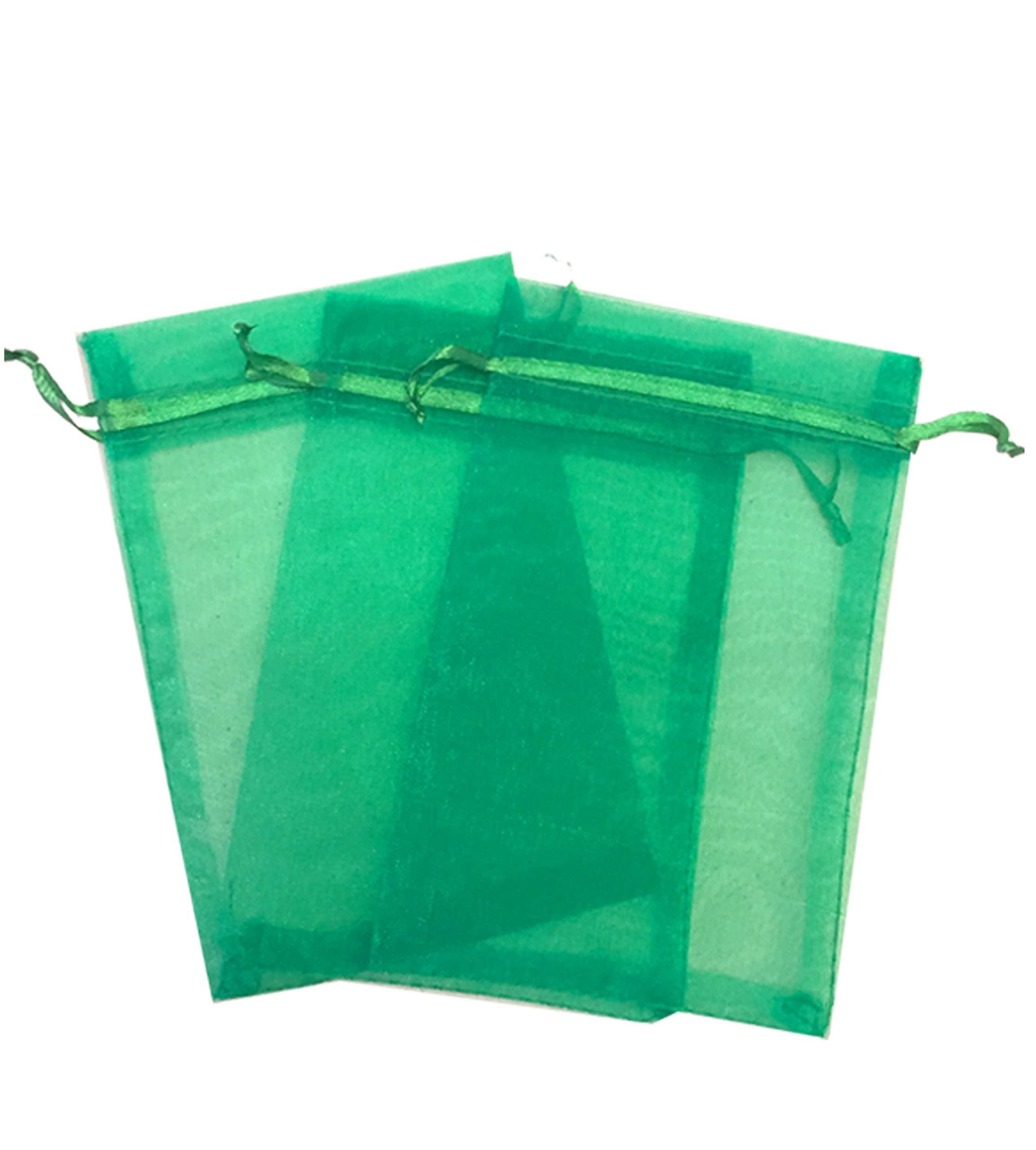 200 Pcs Green 2x3 Inch Sheer Organza Drawstring Bags - Jewelry Pouches, Wedding Favors, Party Gift Bags for Candy, Confetti & Small Gifts - Elegant & Reusable (Kyezi Design and Craft)