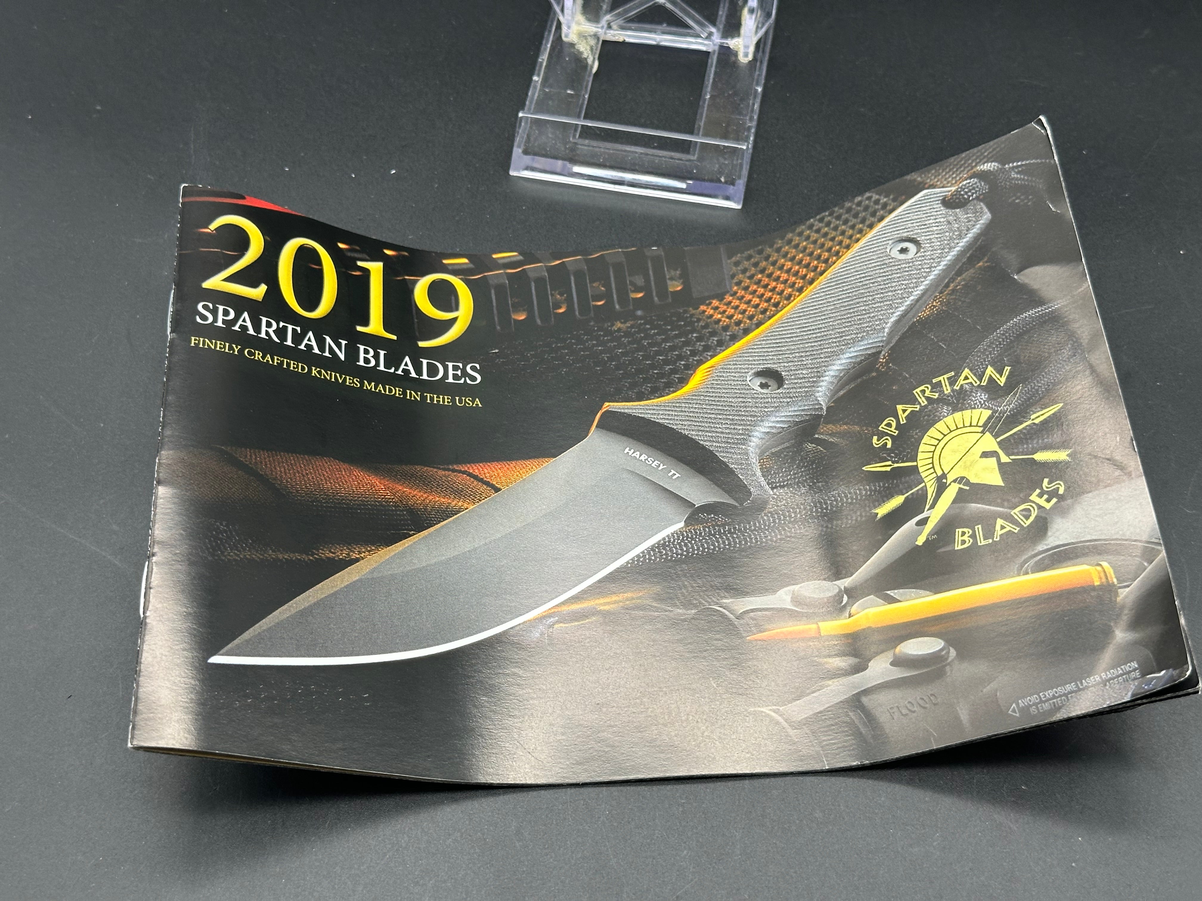 Spartan Harsey TT Tactical Trout Knife - Black S35VN Steel Blade with Black Linen Micarta Handle - Survival, Hunting, Camping & Outdoor Activities