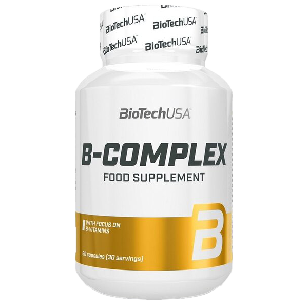 BioTechUSA Vitamin B Complex Supplement - 60 Capsules for Energy, Metabolism & Immune Support - Perfect for Daily Wellness & Active Lifestyle