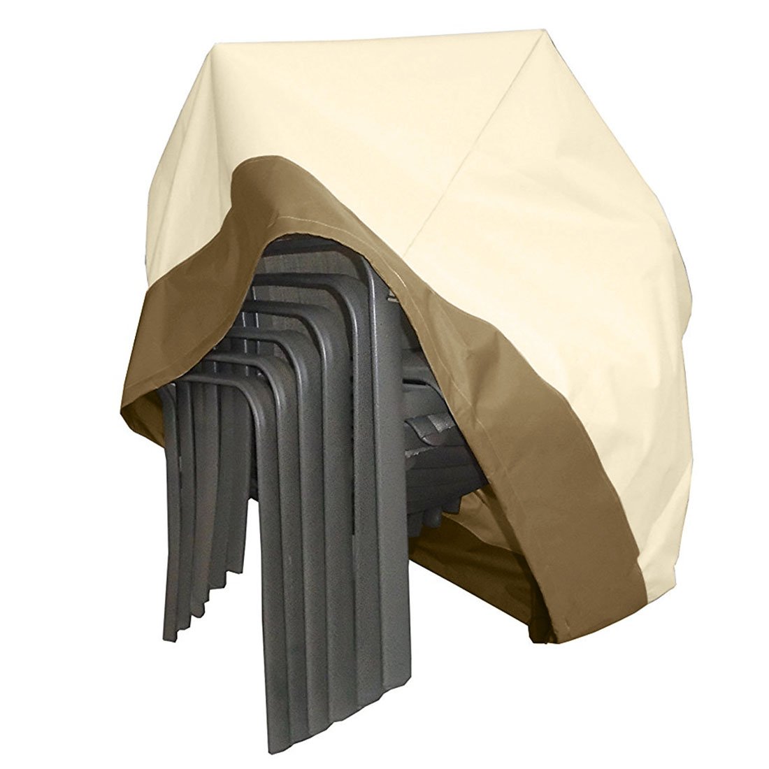 **Durable Waterproof Patio Stackable Chairs Cover - Large Outdoor Stacking Chair Protector Fits Up to 8 Chairs - Perfect for Backyard, Garden, and Poolside Use**