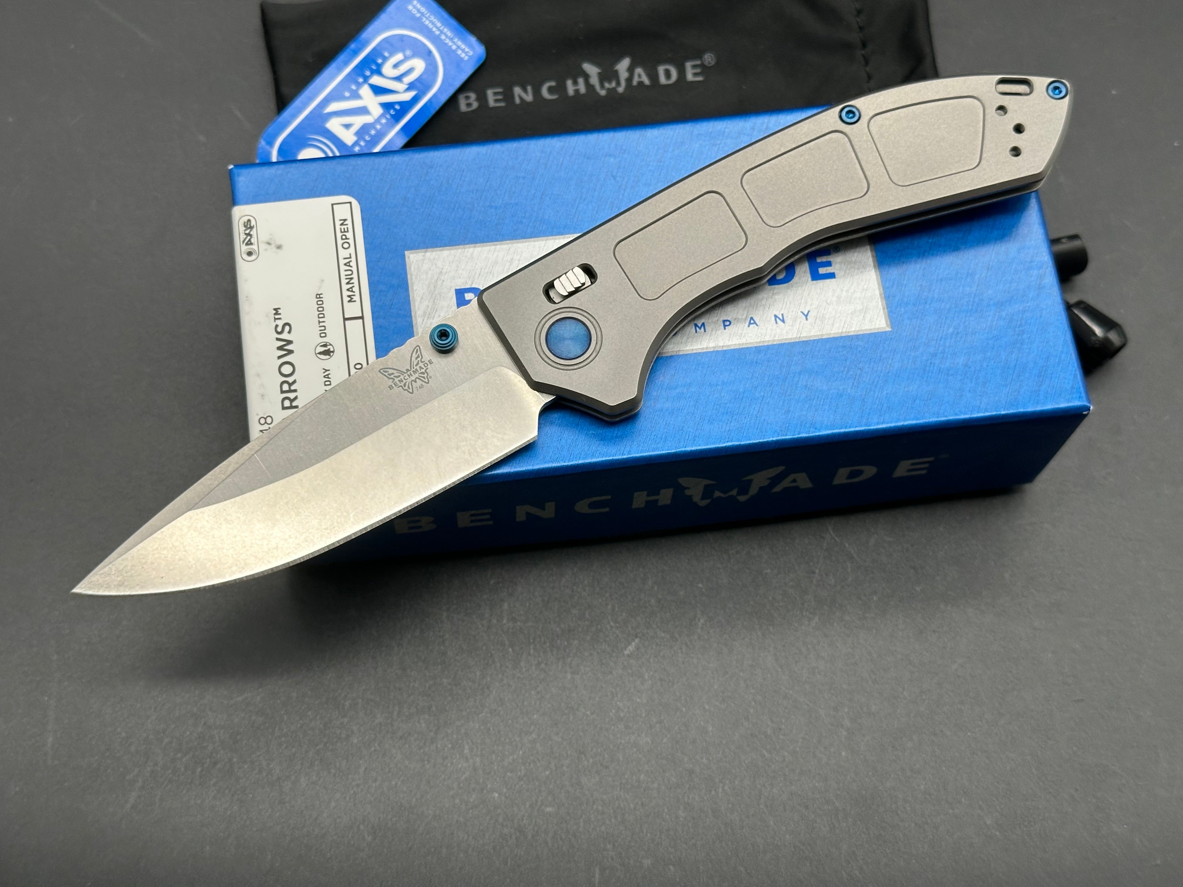 Benchmade Narrows 748 AXIS Lock Folding Knife - Titanium Handle, 3.4