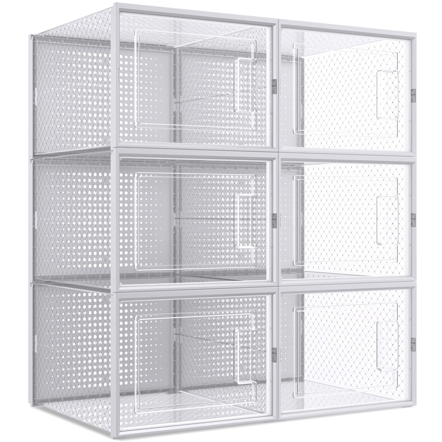 Tegrace 6 Pack Clear Plastic Stackable Shoe Storage Boxes - Front Opening Drawer Type Shoe Organizer Bins for Closet, Bedroom & Entryway - Space Saving Shoe Holder Containers for Sneakers, Heels & Boots