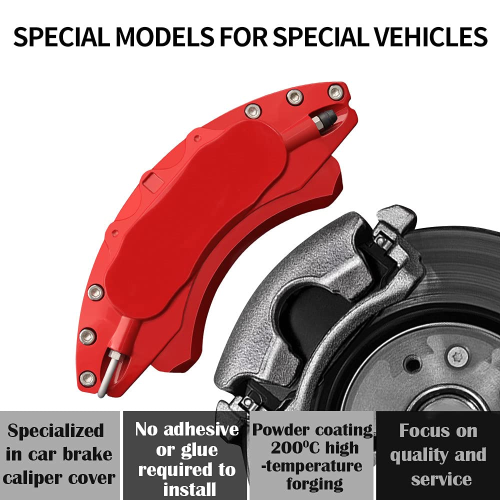 High-Performance Aluminum Brake Red Caliper Covers for Honda Civic 10th Gen (Set of 4) – Durable & Stylish Upgrade for Enhanced Vehicle Appearance – Perfect for Car Enthusiasts & Show Cars