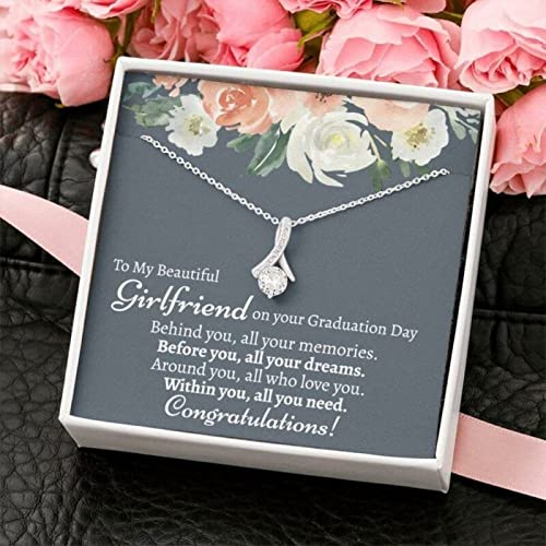 Girlfriend Graduation Necklace - Sterling Silver Jewelry Gift for College Graduation, Birthday & Special Occasions | Perfect Graduation 2022 Gift with Gift Card & Standard Box | Ideal for Commencement Ceremonies, Anniversary Celebrations and Romantic Surprises