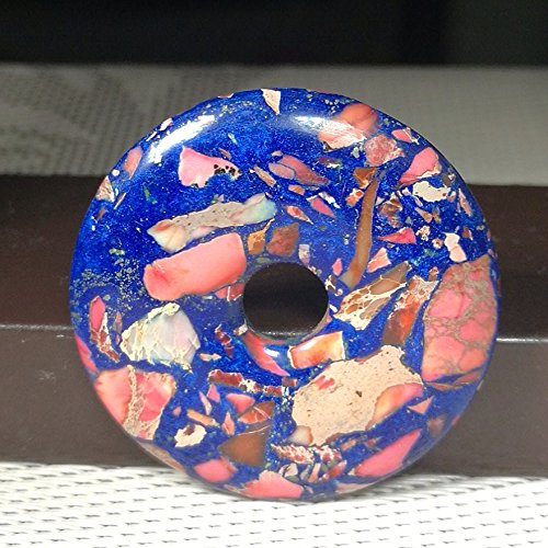 40mm Natural White Turquoise Donut Pendant Bead for DIY Jewelry Making - Handcrafted Gemstone Bead for Necklaces, Bracelets & Boho Accessories (1.6