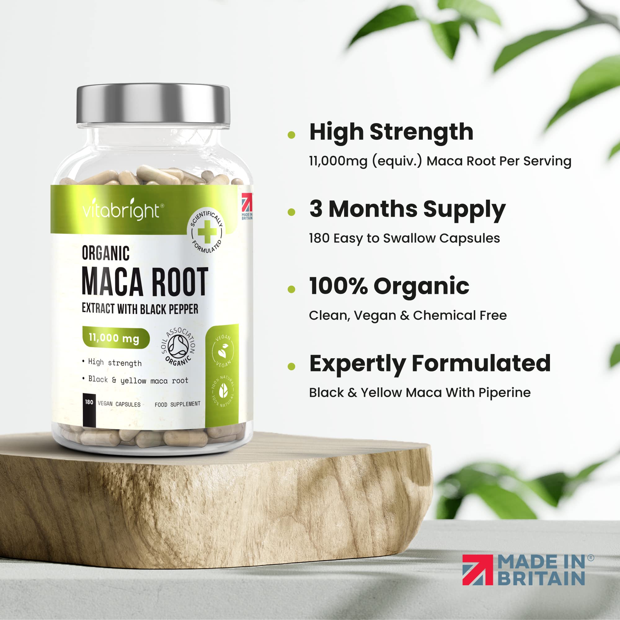Premium Black Maca Root Capsules 11,000mg - Organic Peruvian Maca Powder Extract for Men & Women (180 Count) - Supports Energy, Fertility & Vitality - Perfect for Daily Wellness & Natural Performance Enhancement