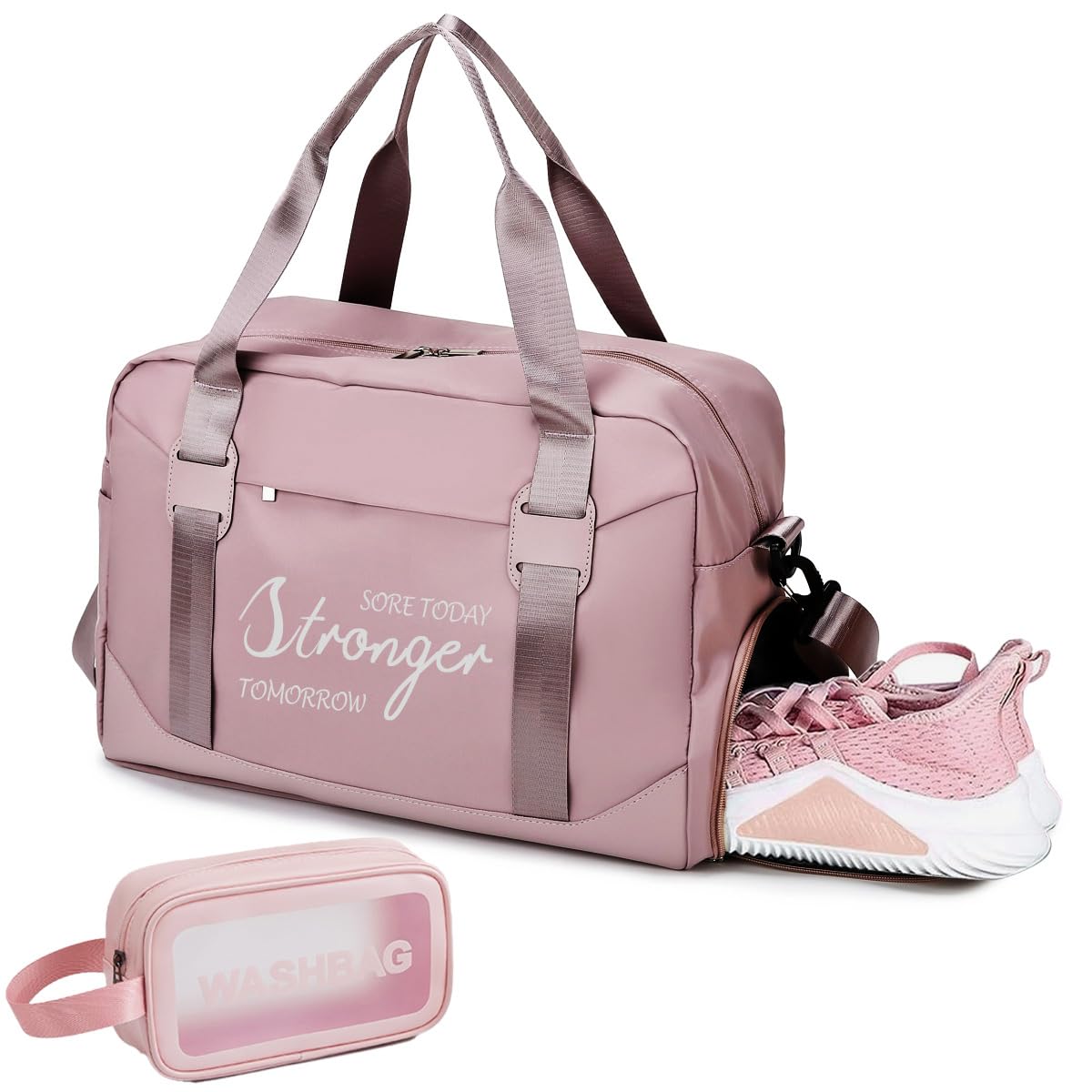 Women's Gym Bag with Shoe Compartment & Wet Pocket - Large Duffle Bag for Travel, Workout, Sports | Waterproof Toiletry Organizer | Perfect for Weekend Trips, Overnight Stay & Fitness Training