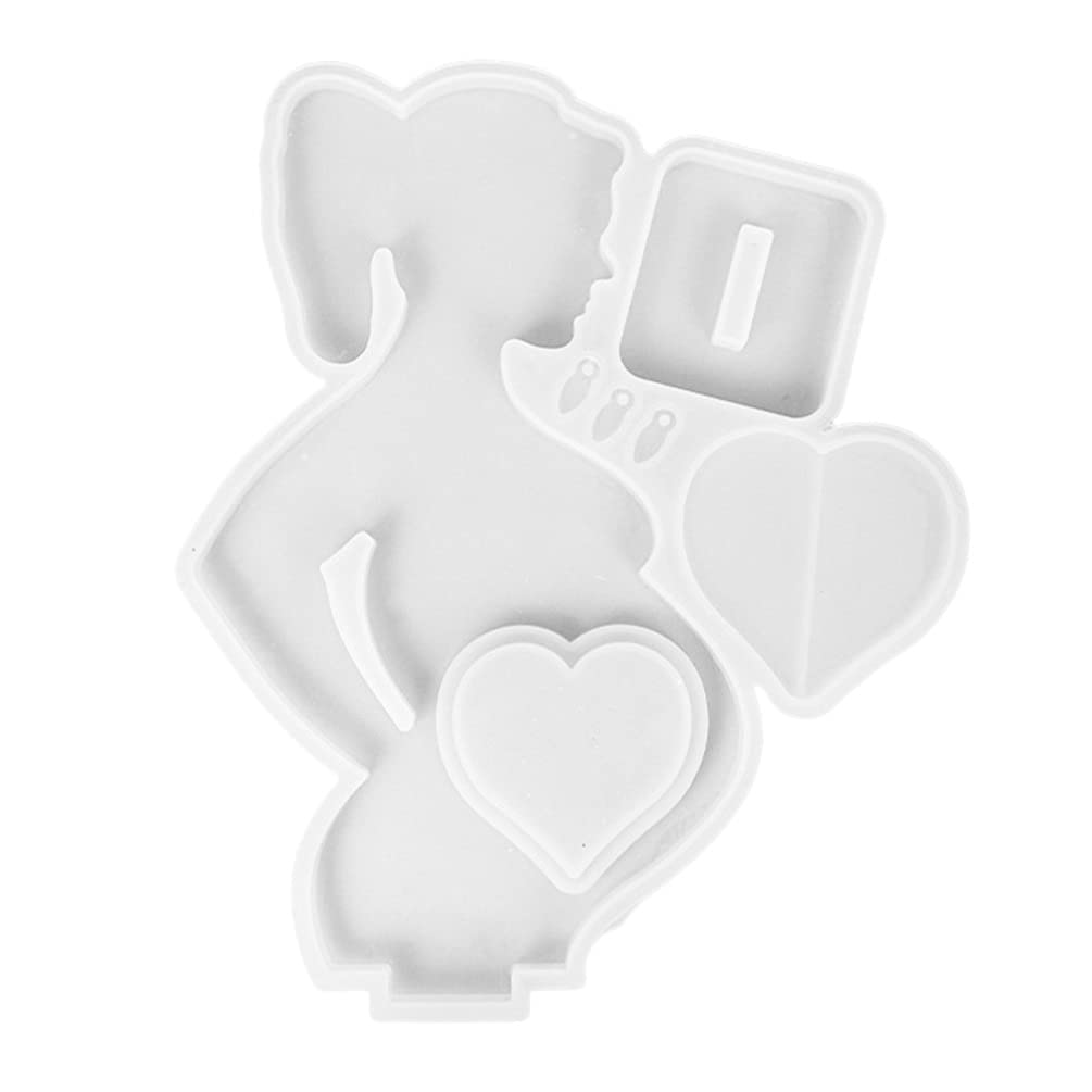 EXCEART White DIY Epoxy Resin Silicone Mold for Pregnancy Heart Photo Frame - Handmade Casting Picture Frame Kit for Baby Shower Gifts, Mother's Day Presents & Home Decor