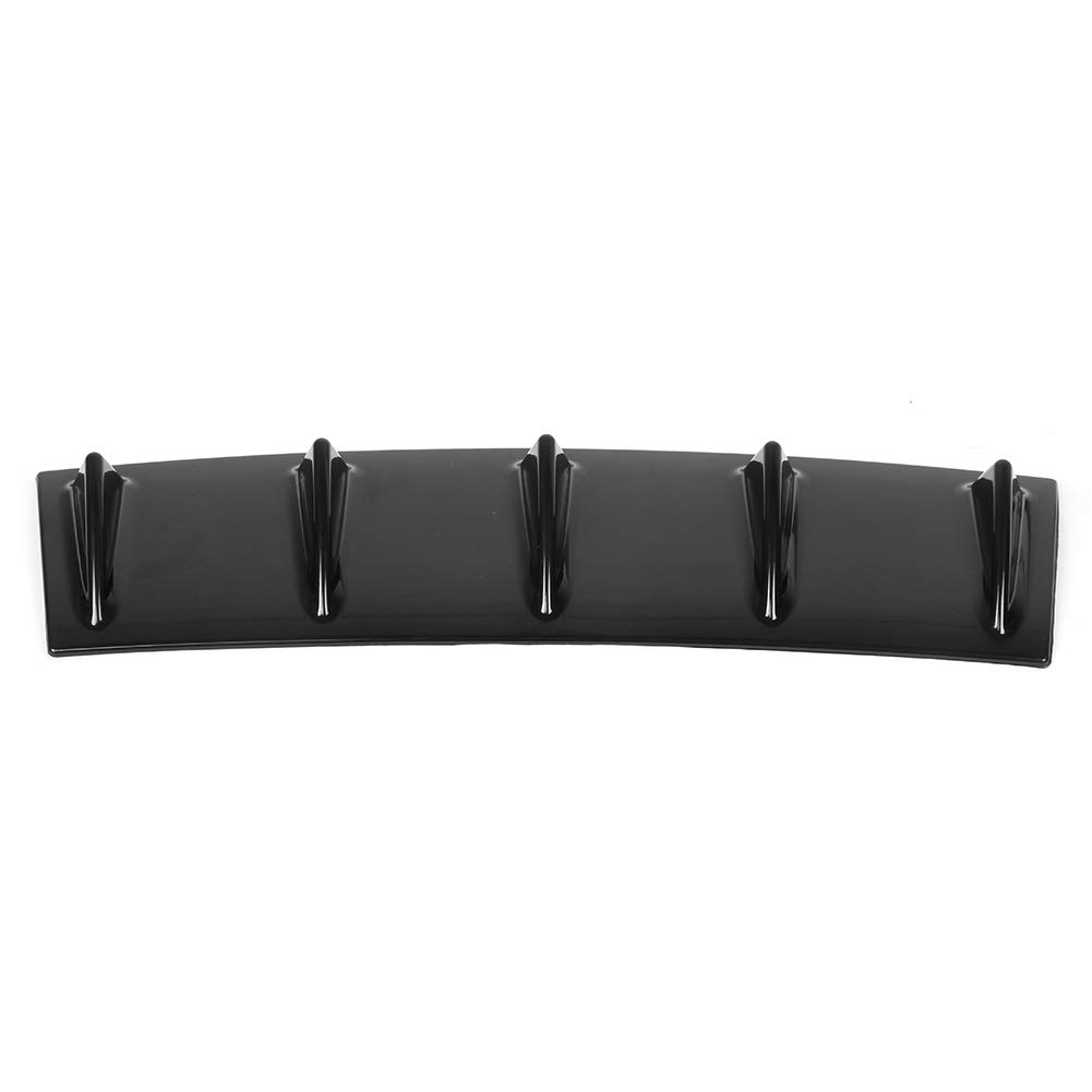 Universal Rear Bumper Diffuser - 5 Teeth Bumper Spoiler Shark Fin Deflector Lip for Cars & Trucks - Light Black - Enhances Aerodynamics & Sporty Look for Street Racing & Custom Builds