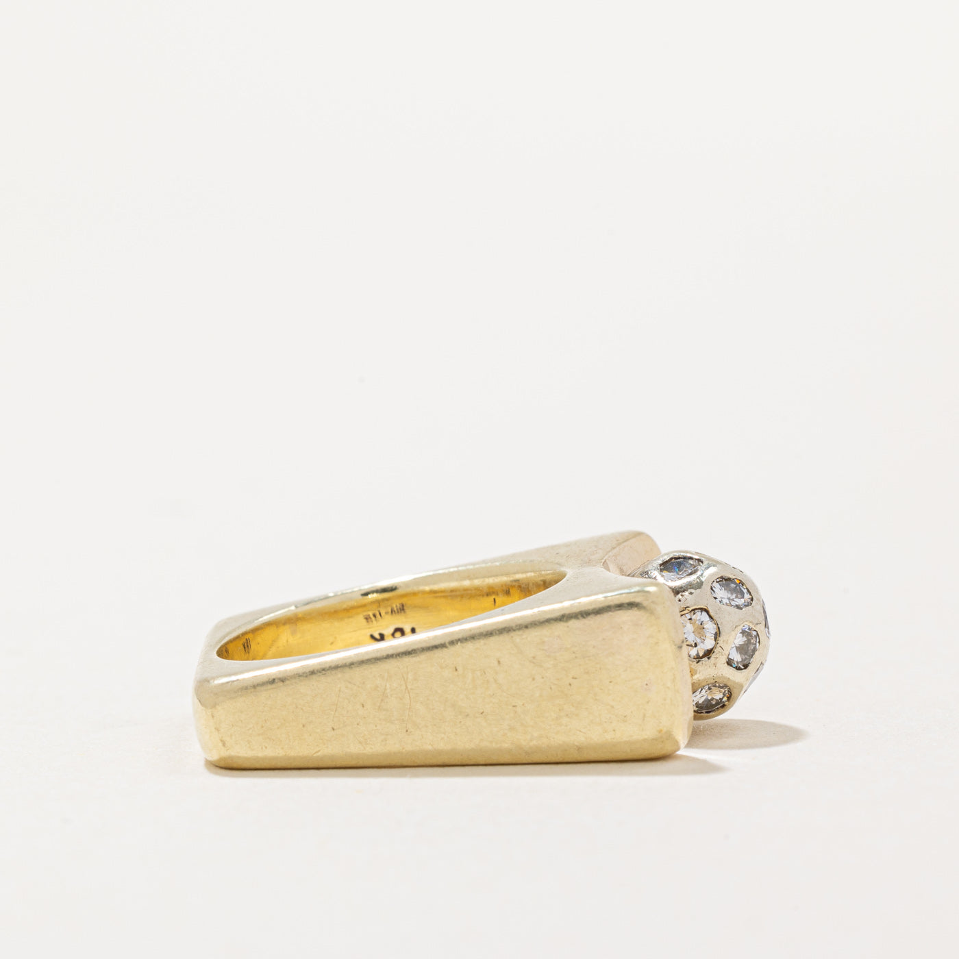 Pave Set Diamond Sphere Ring - 0.40ctw Round Cut Diamond Ring in Size 4.5 - Elegant Wedding Band, Anniversary Gift for Her, Perfect for Engagement, Proposal & Special Occasions