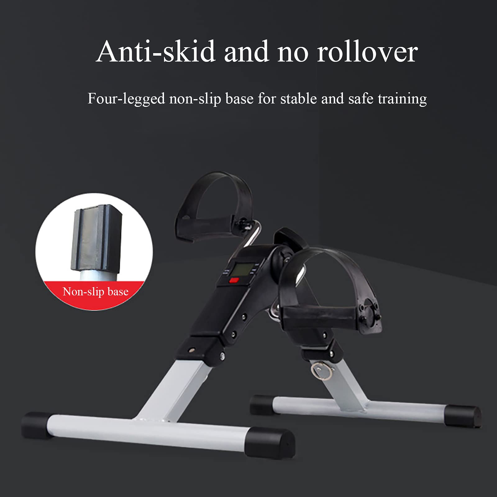LIJCC Electric Pedal Mini Exercise Bike - Portable Home Pedal Exerciser for Arm & Leg Workout, Rehabilitation Equipment for Seniors & Adults | Compact Stepper Machine for Home Office & Physical Therapy