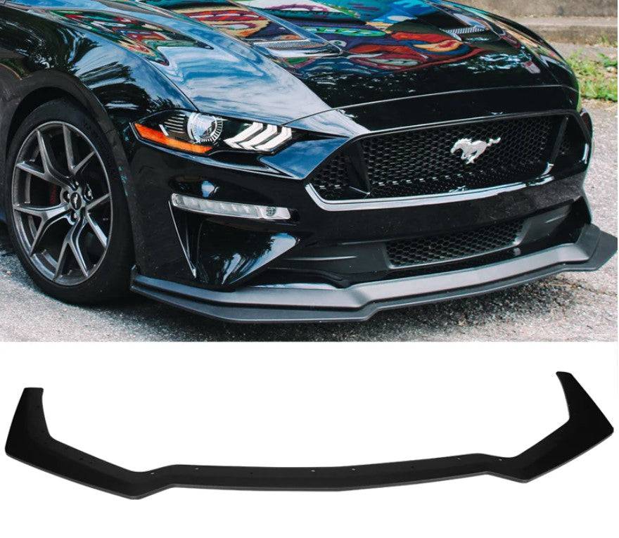 2018-2023 Ford Mustang GT Style Front Bumper Lip - PP Material One Piece Splitter for Enhanced Aerodynamics & Aggressive Look - Perfect for Street Racing & Car Shows