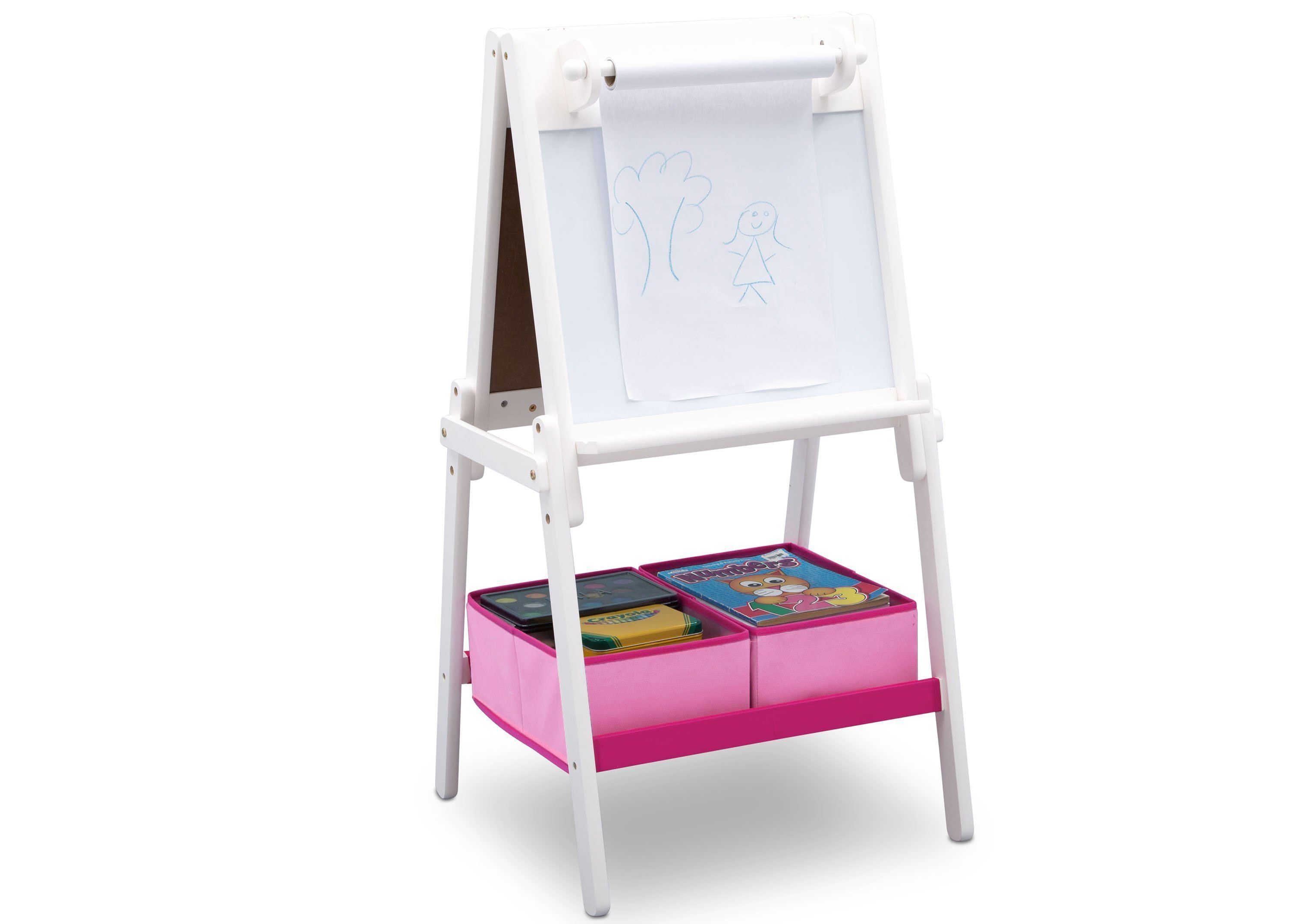 MySize Double Sided Storage Easel - Adjustable Kids Art Easel with Dry Erase & Chalkboard - Perfect for Home, Classroom & Art Studio