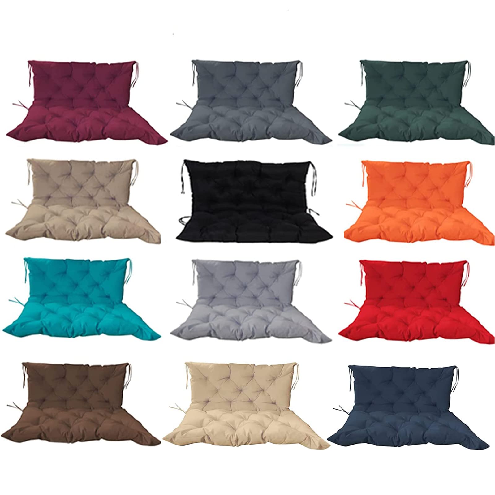 Premium 3-Seater Outdoor Swing Cushions with Backrest - Waterproof Replacement Cushion for Patio Loveseat/Settee (59