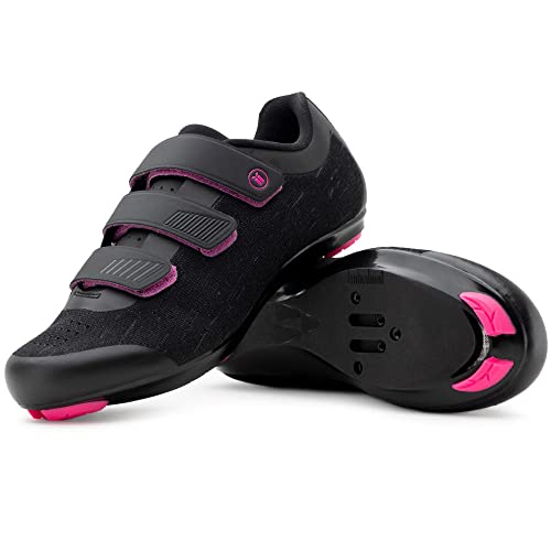 Black/Pink - Knit Velcro Straps.
