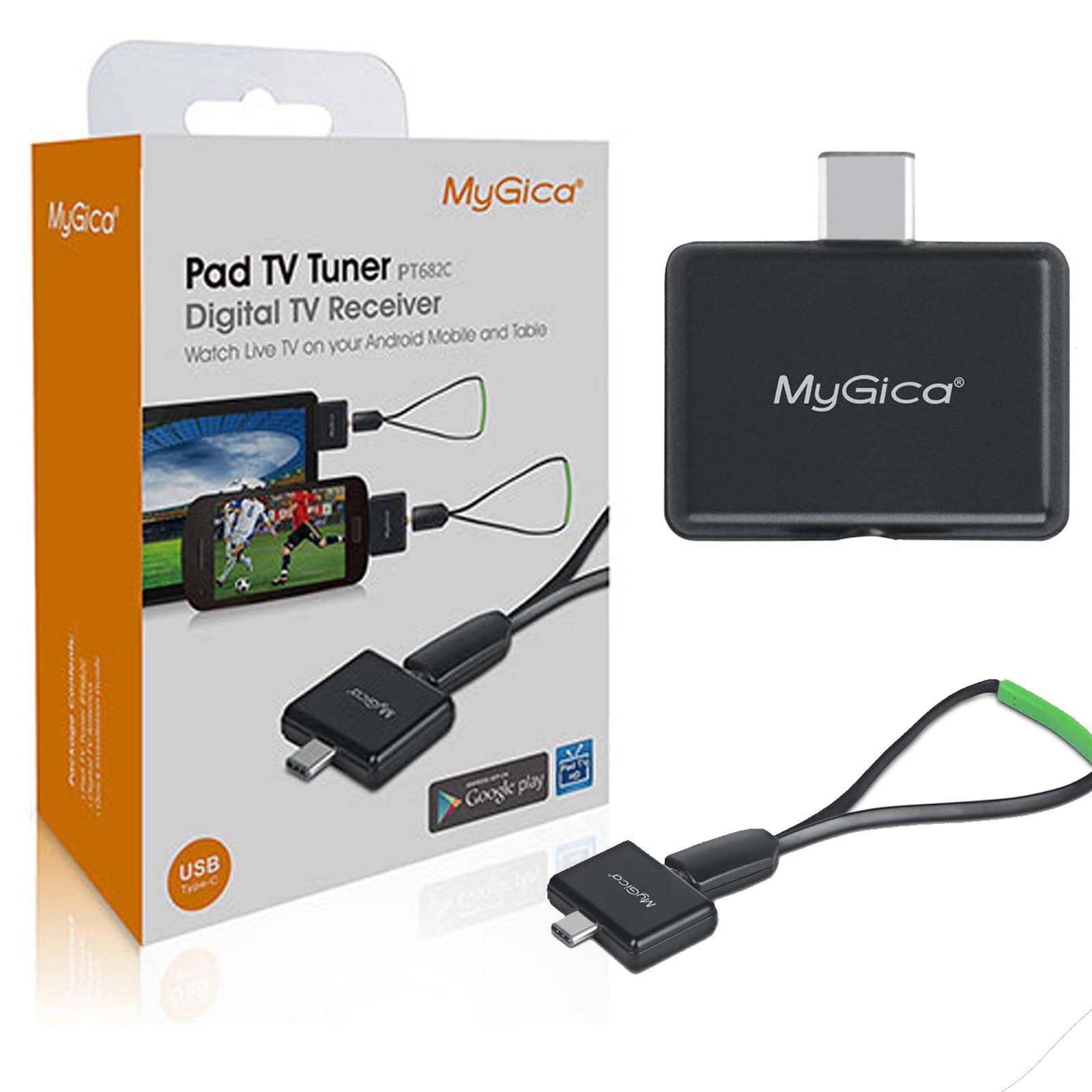 MyGica Type-C USB TV Tuner Card - ATSC Digital TV Receiver for Android, PC, Tablet | Freeview HD TV Stick | Wireless HDTV Adapter | No Internet Required | Perfect for Travel, Camping & Home Entertainment