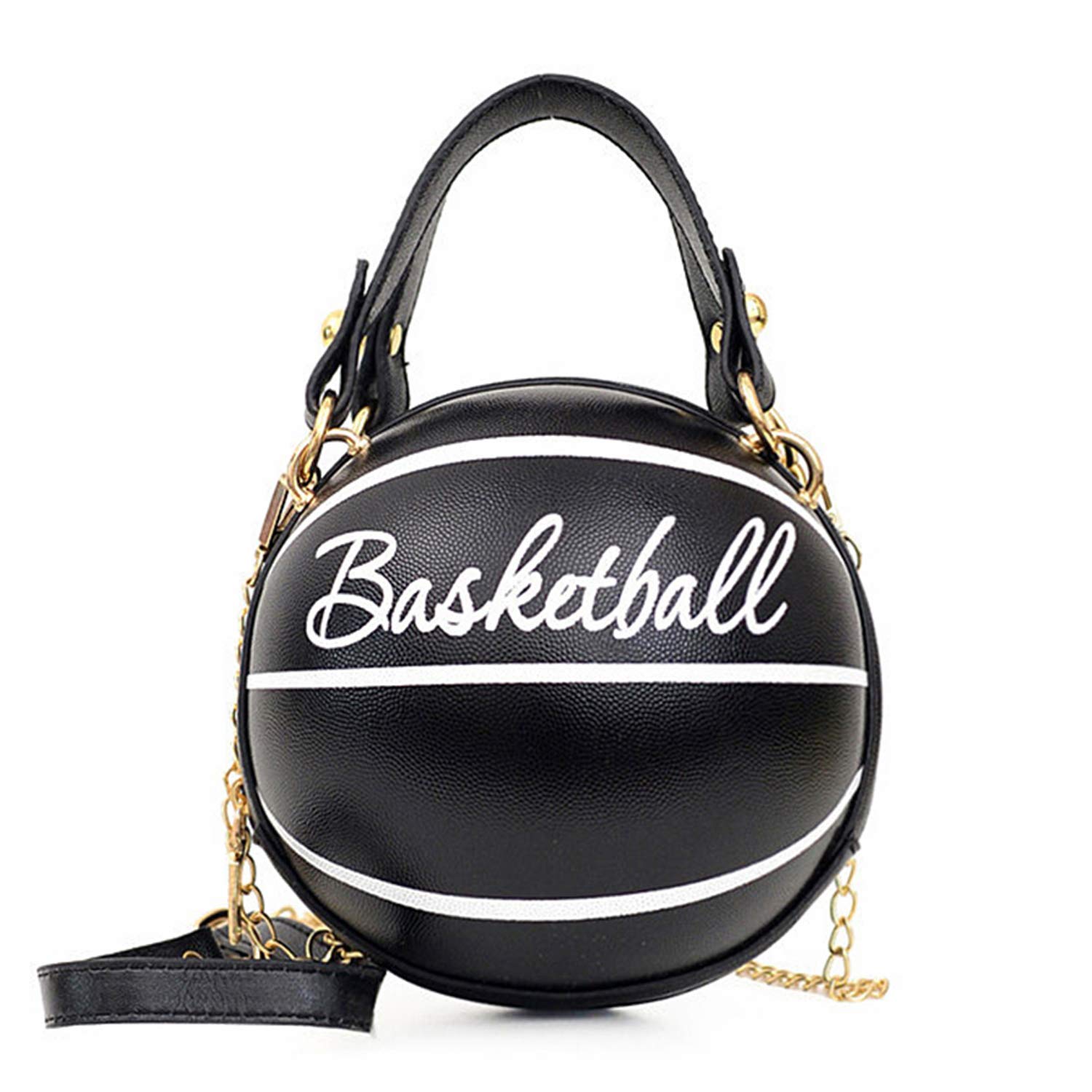 Lanpet Women's Basketball Shaped Crossbody Bag - PU Leather Adjustable Strap Shoulder Messenger Purse for Sports Fans, Casual Outings & Game Day Accessories
