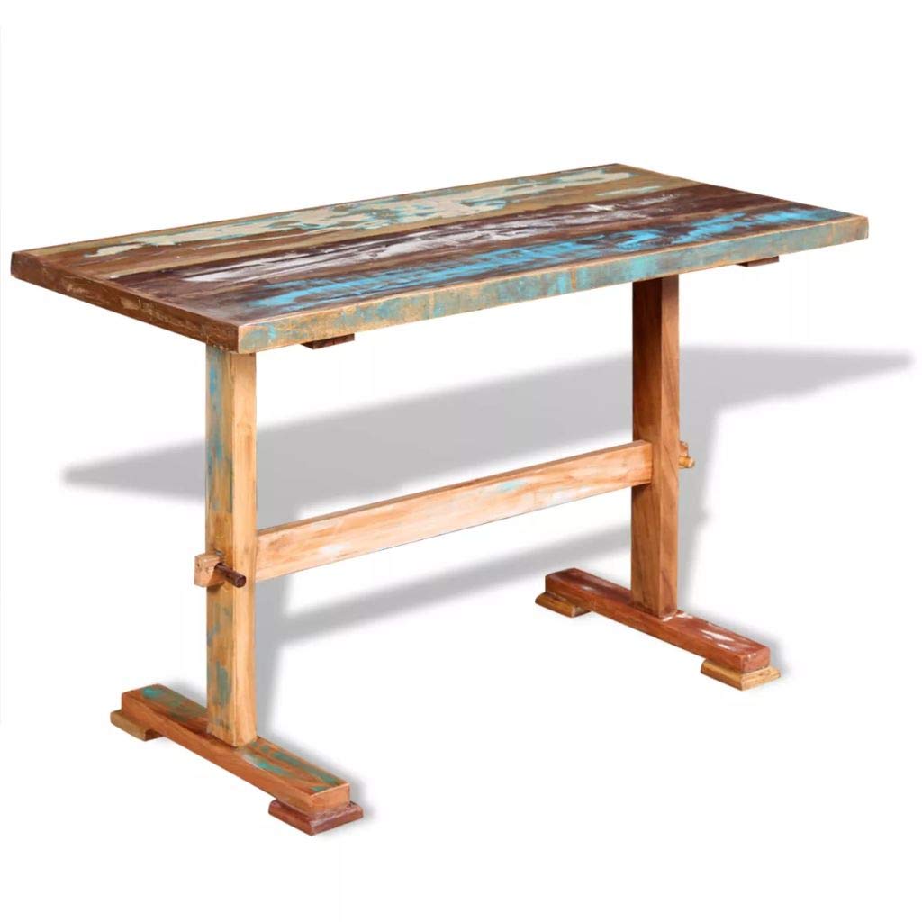Vintage Pedestal Dining Table - Solid Reclaimed Wood 47.2