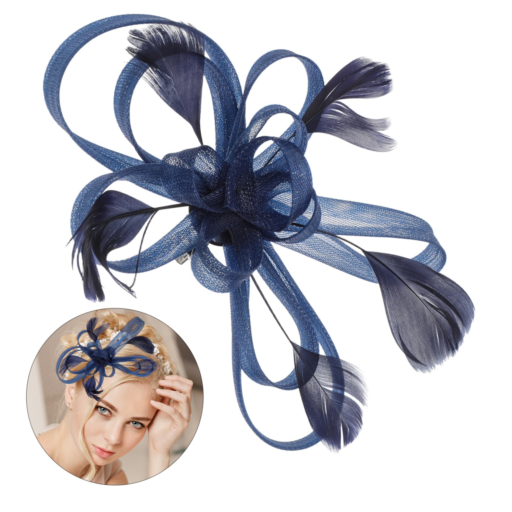 Elegant Blue Bridal Hair Clips - Wedding Fascinator Hair Accessories for Women (Blue) | Perfect for Bridal Showers, Weddings & Special Occasions