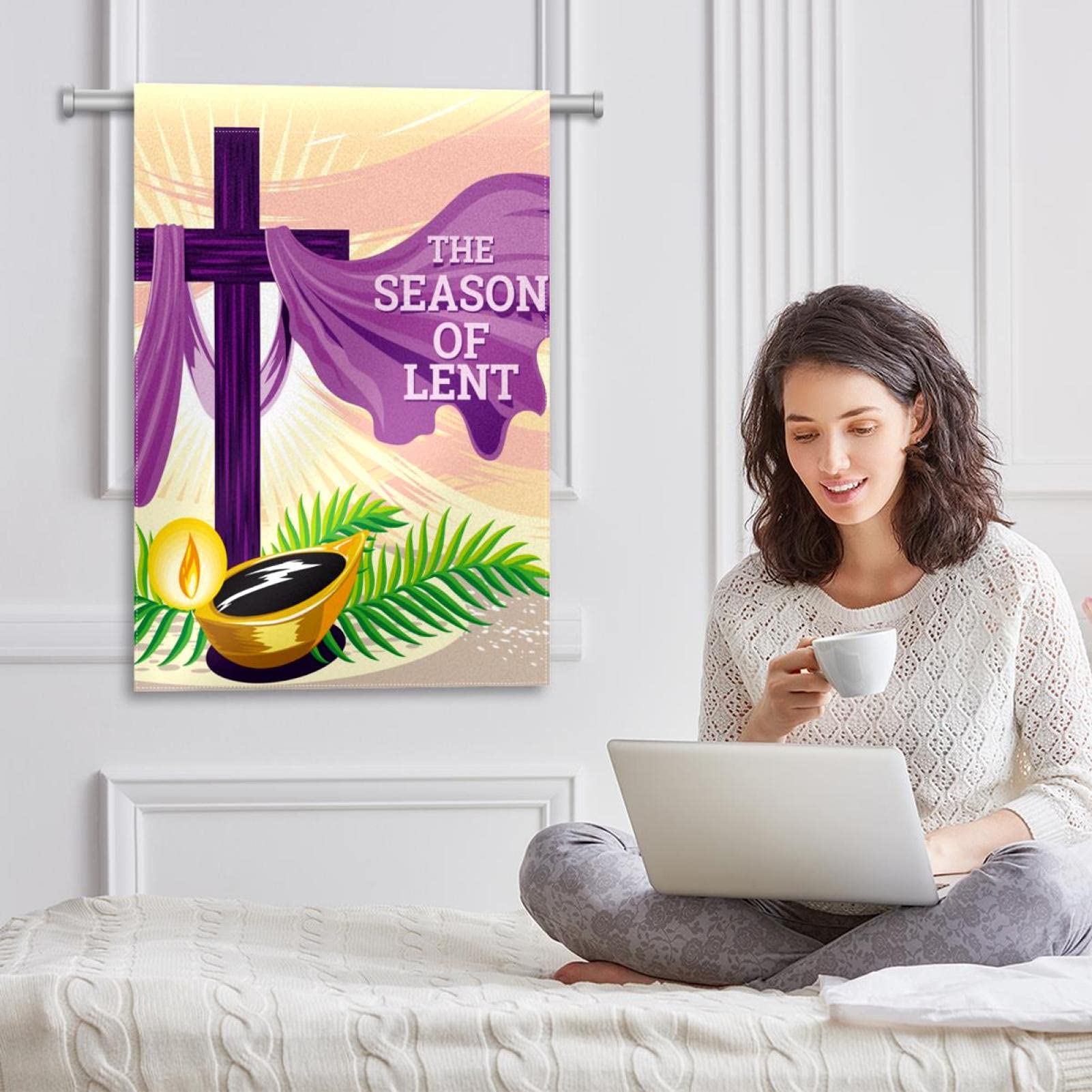 12×18 Inch Double Sided Holy Week Garden Flag - Lenten Season Yard Banner for Outdoor Decor, Easter Party & Home Decoration | Weather-Resistant Holiday Flag for Church, Porch & Garden Display