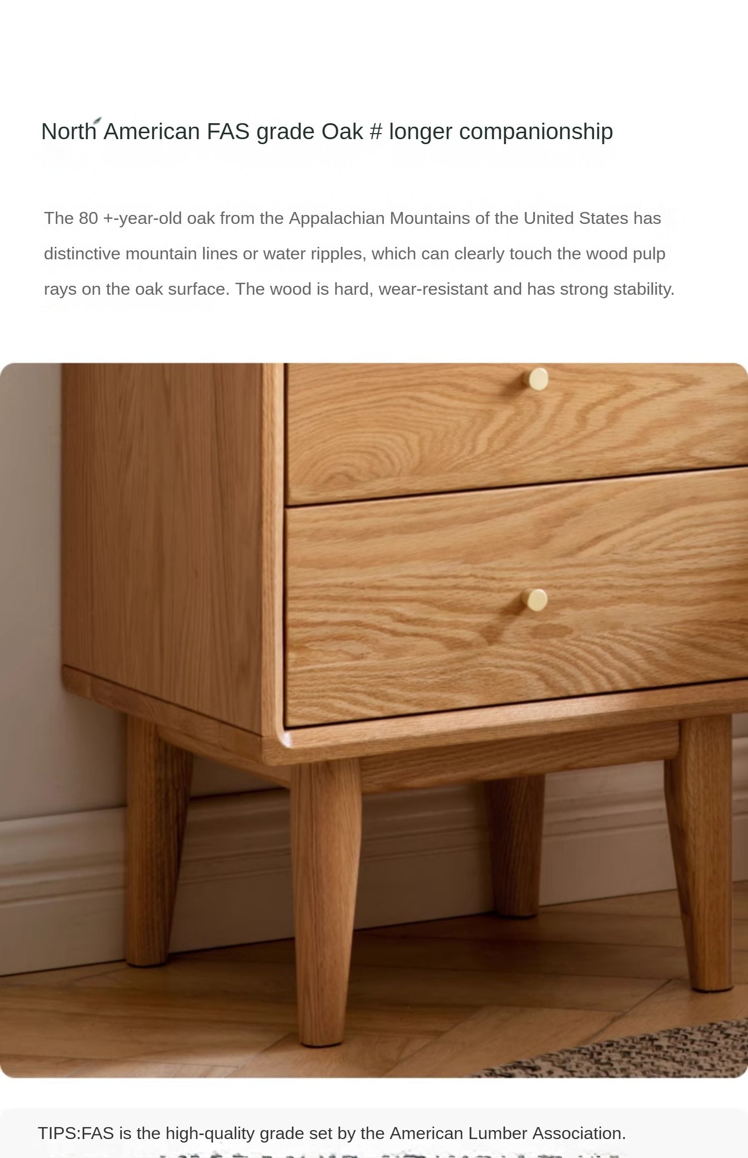 Solid Wood Nightstand - Beech or Oak Bedside Table for Bedroom, Modern & Rustic Home Decor, Durable and Stylish Storage Solution