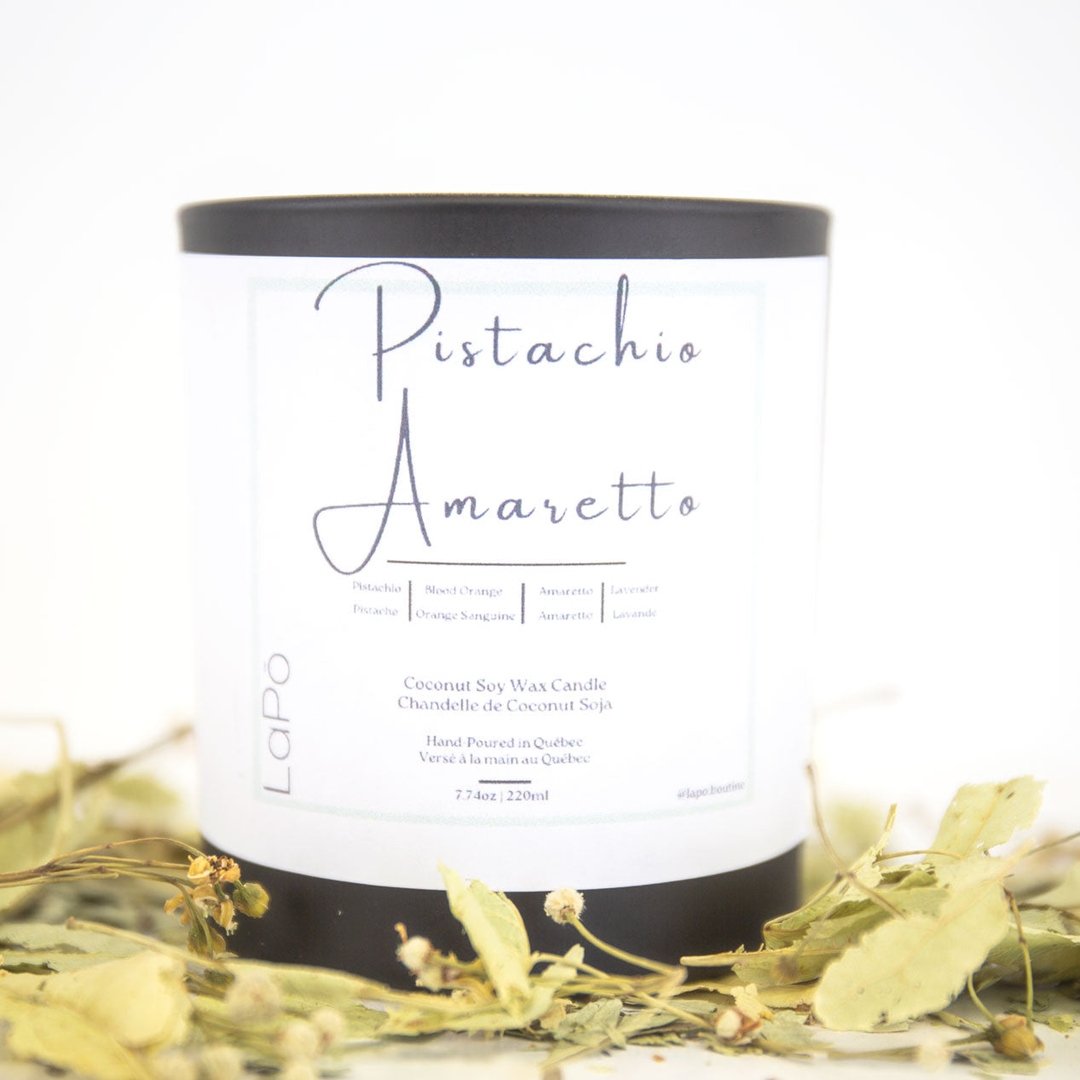 Pistachio Amaretto Scented Candle - Long-Lasting, Natural Soy Wax for Home, Office & Relaxation - Perfect for Aromatherapy, Meditation & Romantic Ambiance