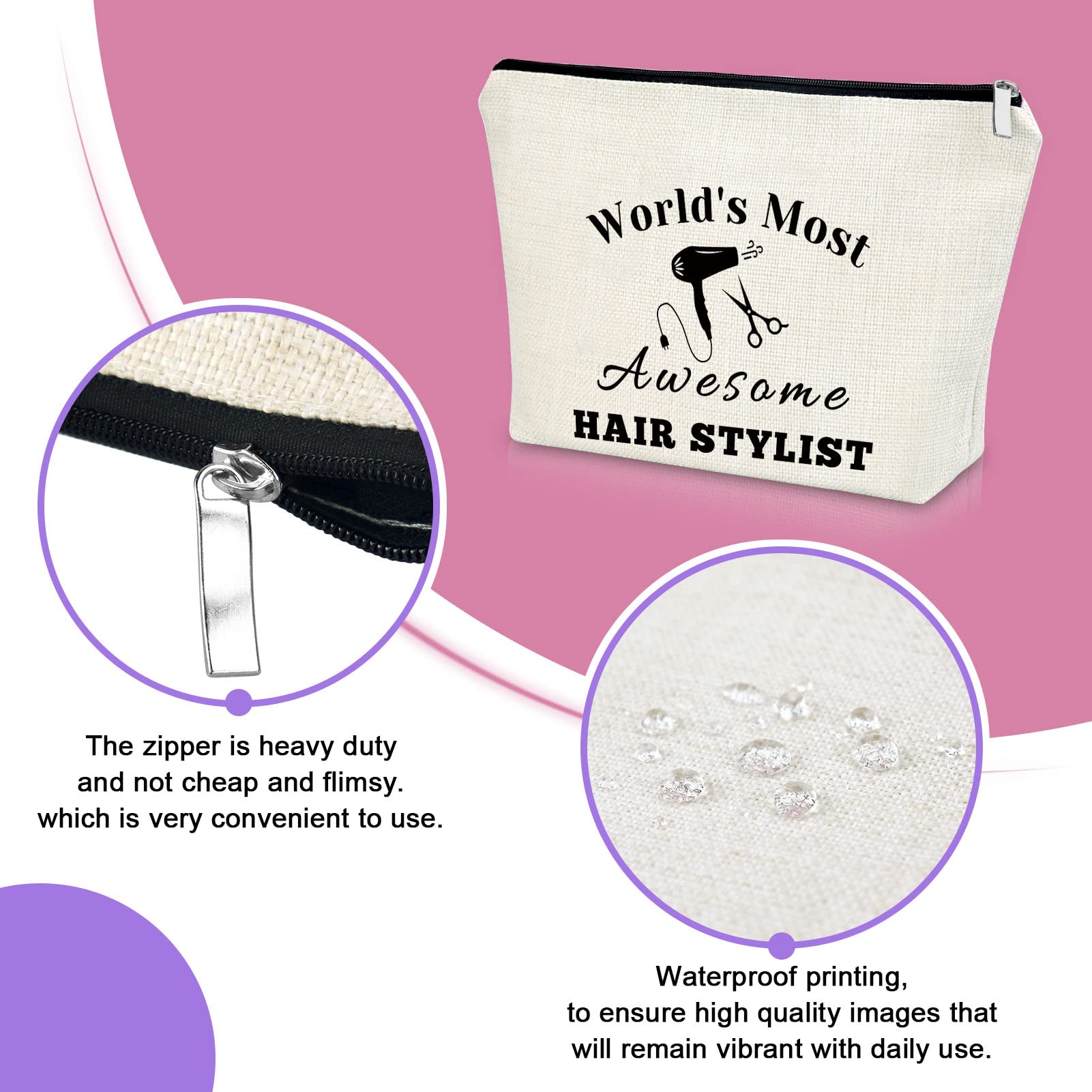 Funny Hair Stylist Gift Makeup Bag - Perfect Hairstylist Appreciation & Graduation Gift - Cosmetic Organizer for Birthday, Thanksgiving & Christmas - Ideal for Salon Professionals & Beauty Enthusiasts