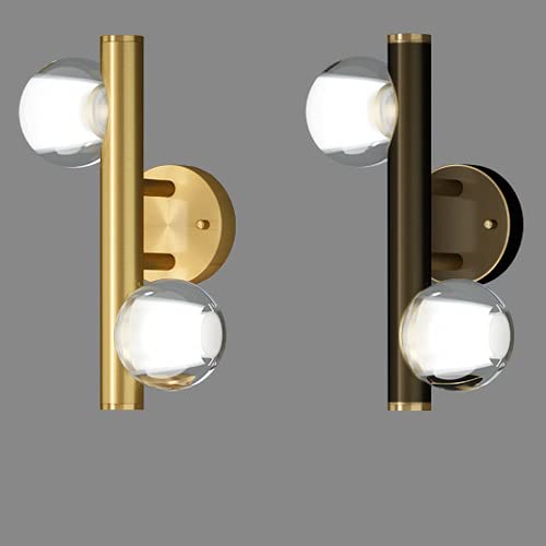 7W Creative Crystal Wall Lamp - Dimmable Brass LED Wall Light for Modern Home Decor - Perfect for Living Room, Bedroom, and Cafe Ambiance