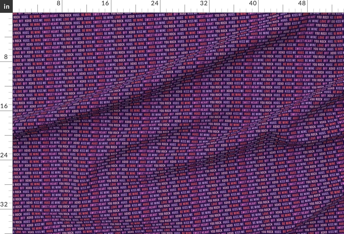 Micro Scale Typography Dark Purple Cute Love Trendy Valentine's Printed Minky Fabric by The Yard - Soft Plush Material for Sewing Baby Blankets, Quilt Backing & DIY Projects - Perfect for Nursery Decor, Gift Making & Home Crafts