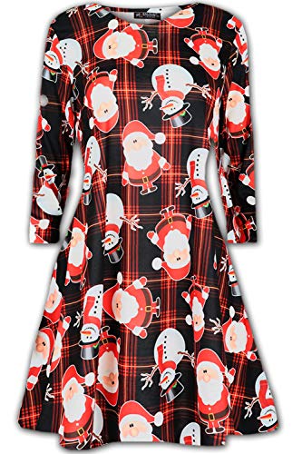 Santa Snowman Black Tartan
