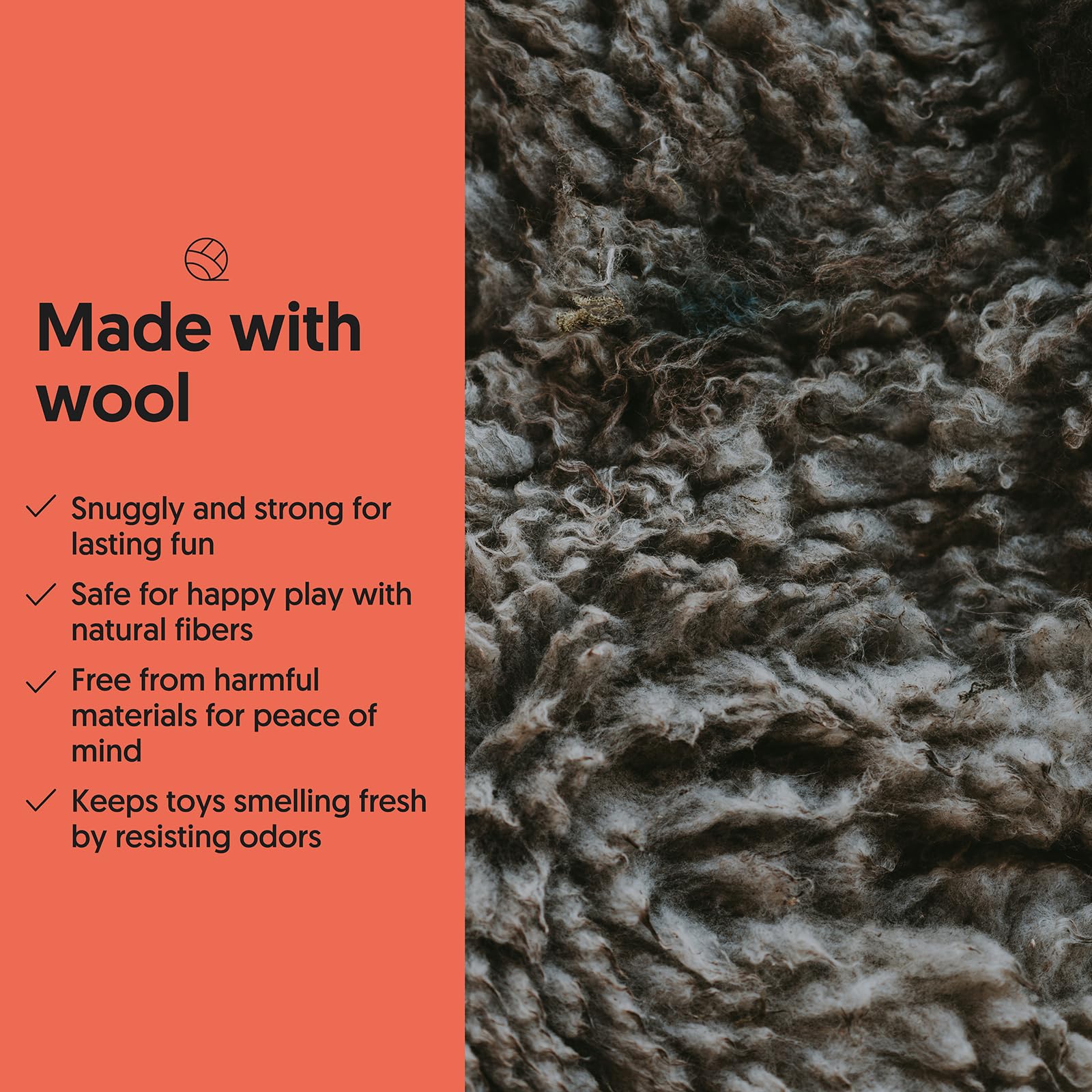 Eco Pouncer Natural Cat Toy - Safe & Sustainable Wool Cat Teaser for Interactive or Solo Play | Non-Toxic, Chemical-Free Pet Accessories | Perfect for Indoor Cats, Kittens, and Playtime Enrichment