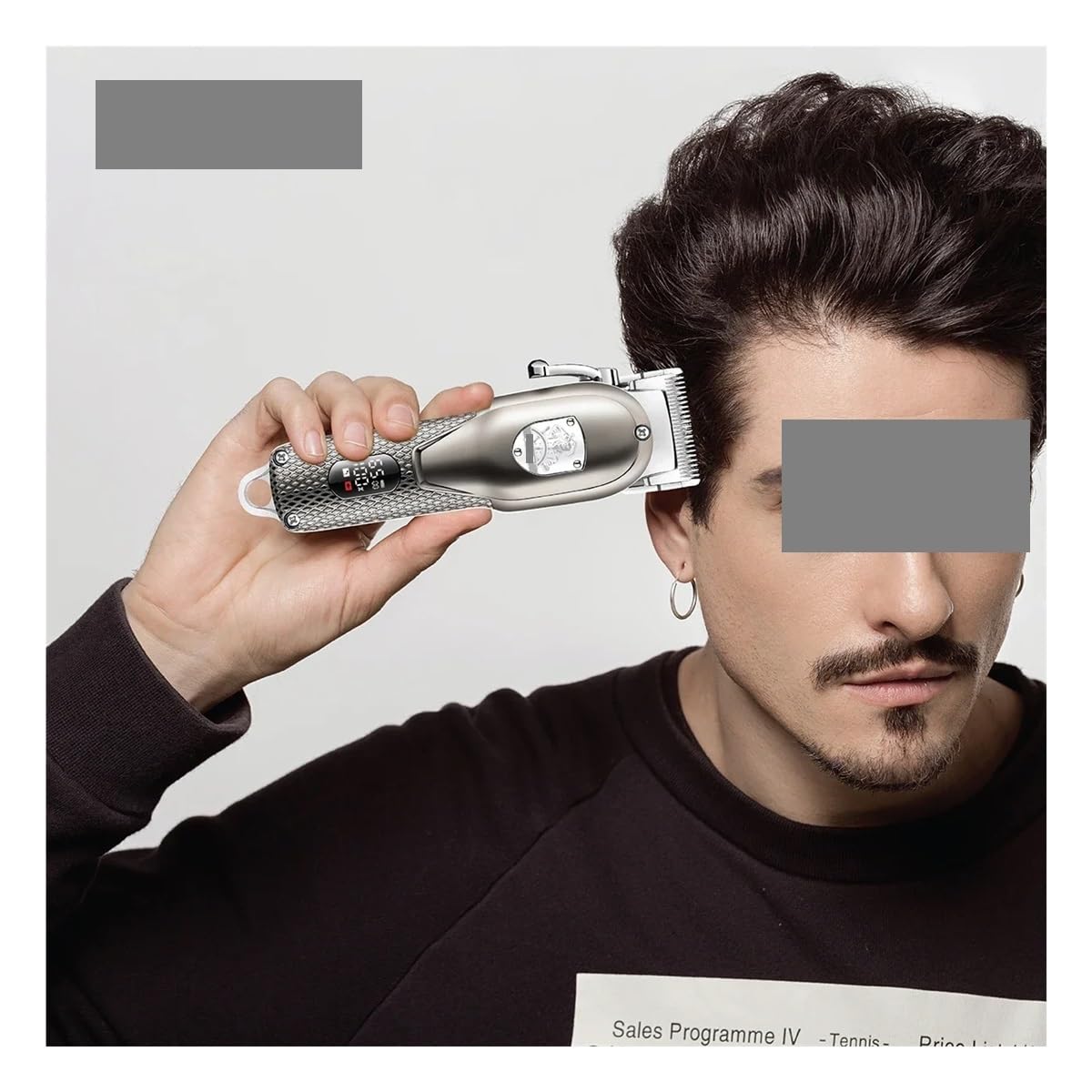 Professional V-G-R Rechargeable Cordless Hair Clipper for Men - Metal Digital Display Barber Trimmer with Travel Case (Model V-276) | Perfect for Home Haircuts, Beard Trimming & Professional Barbershop Use