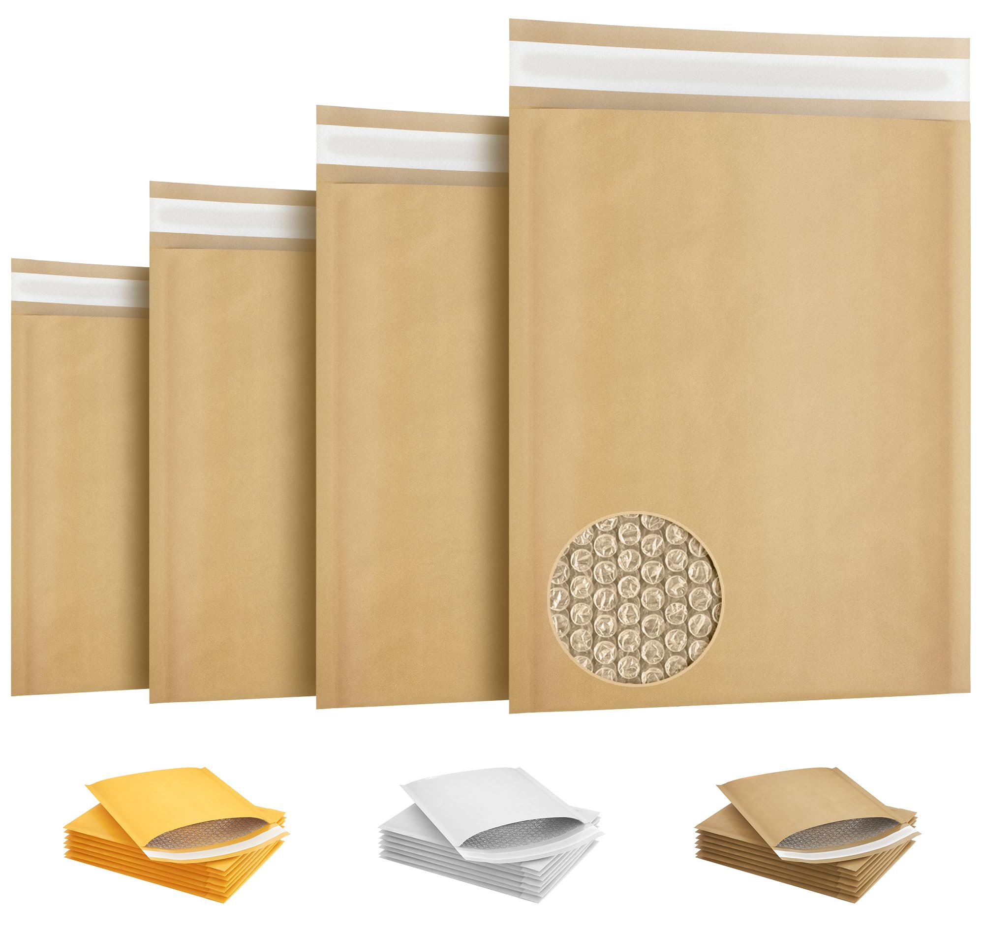 700 Pack 5x9 Inch Natural Kraft Bubble Mailer Envelopes - Self Seal, Waterproof & Tear-Resistant Padded Mailing Envelopes for Shipping, Ecommerce & Small Business Packaging