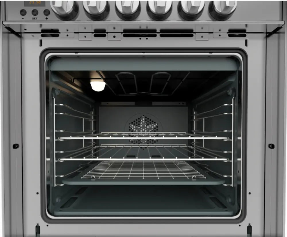 Glem GB664GE 60cm Stainless Steel Dual Fuel Cooker - 5 Burner Gas & Electric Range for Professional Home Cooking | Perfect for Kitchens, Restaurants & Outdoor Catering