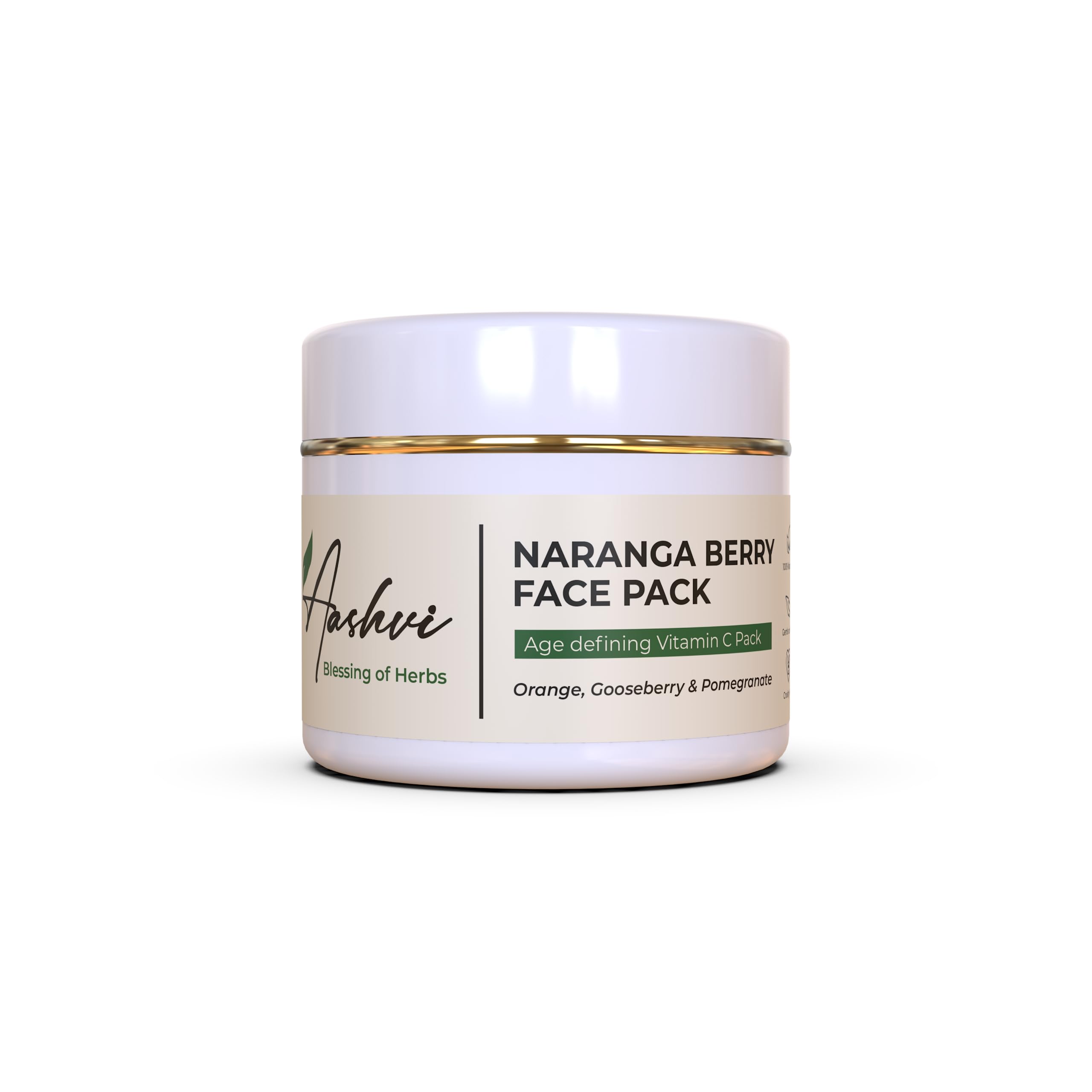 Aashvi Herbs Naranga Berry Face Pack with Vitamin C - Anti-Aging Brightening Facial Mask for Glowing Skin - 50g | Perfect for Daily Skincare & Spa Nights
