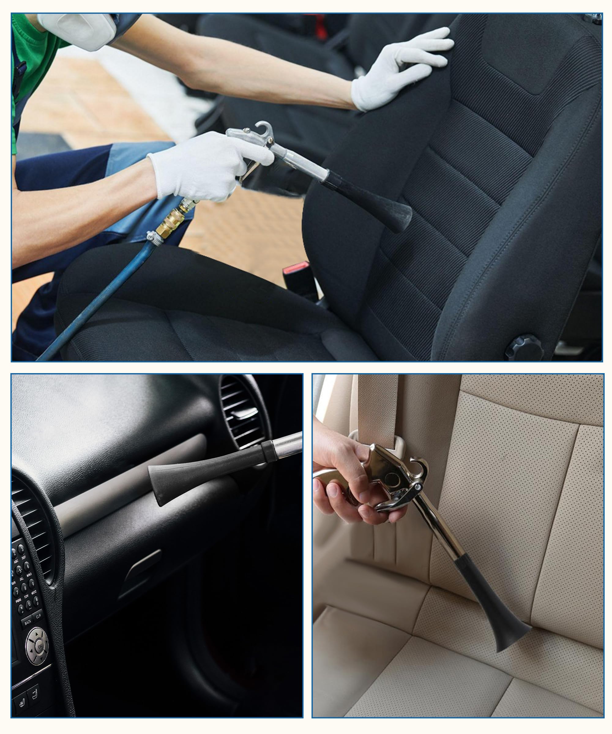 **Ultra Air Blaster - High Pressure Air Blow Gun with 2 Nozzles for Car Cleaning, Upholstery & Interior Detailing | Perfect for Car Accessories, Carpets & Seats**