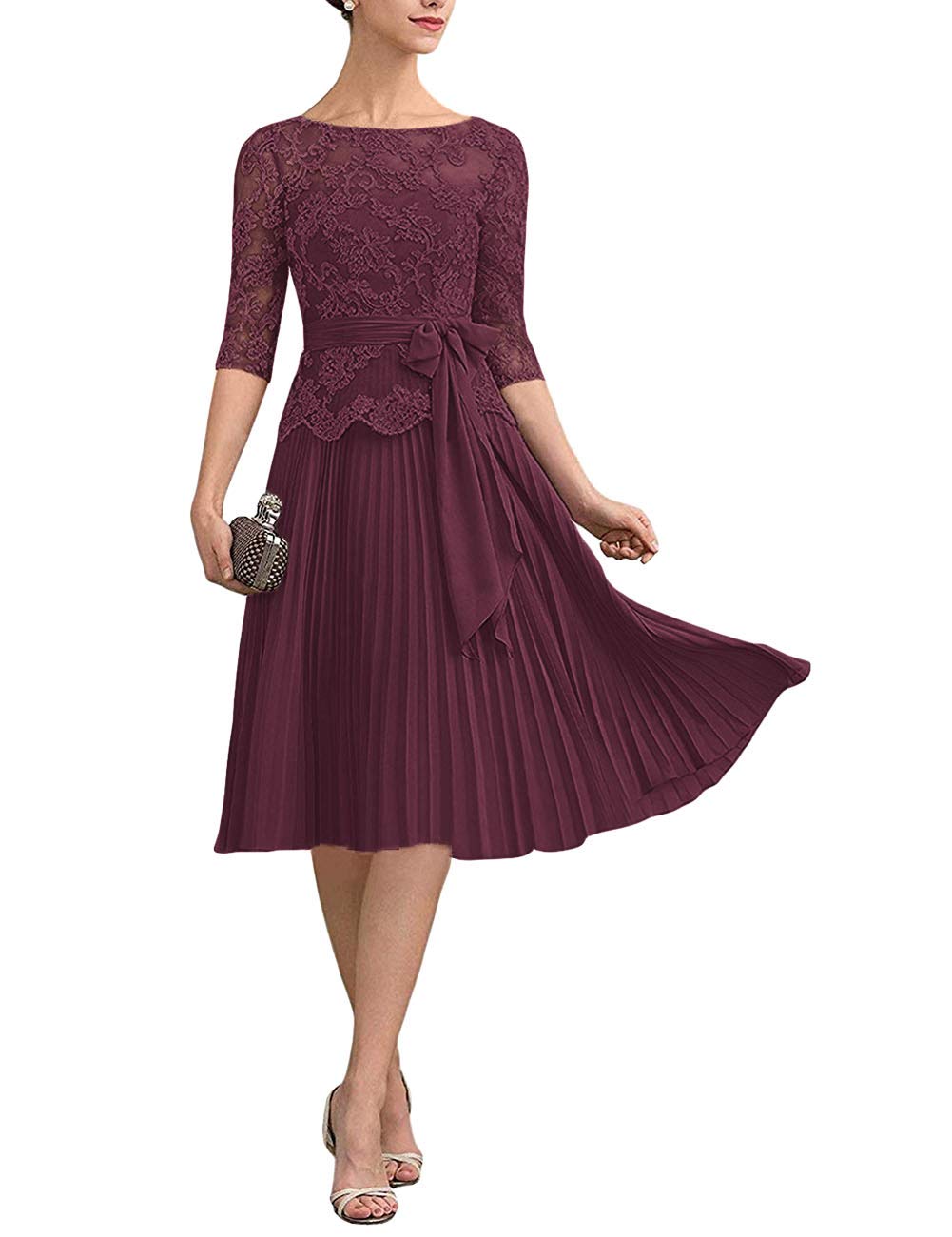 Elegant Short Sleeve Lace Mother of The Bride Dress with Applique - Perfect for Weddings, Proms & Formal Occasions