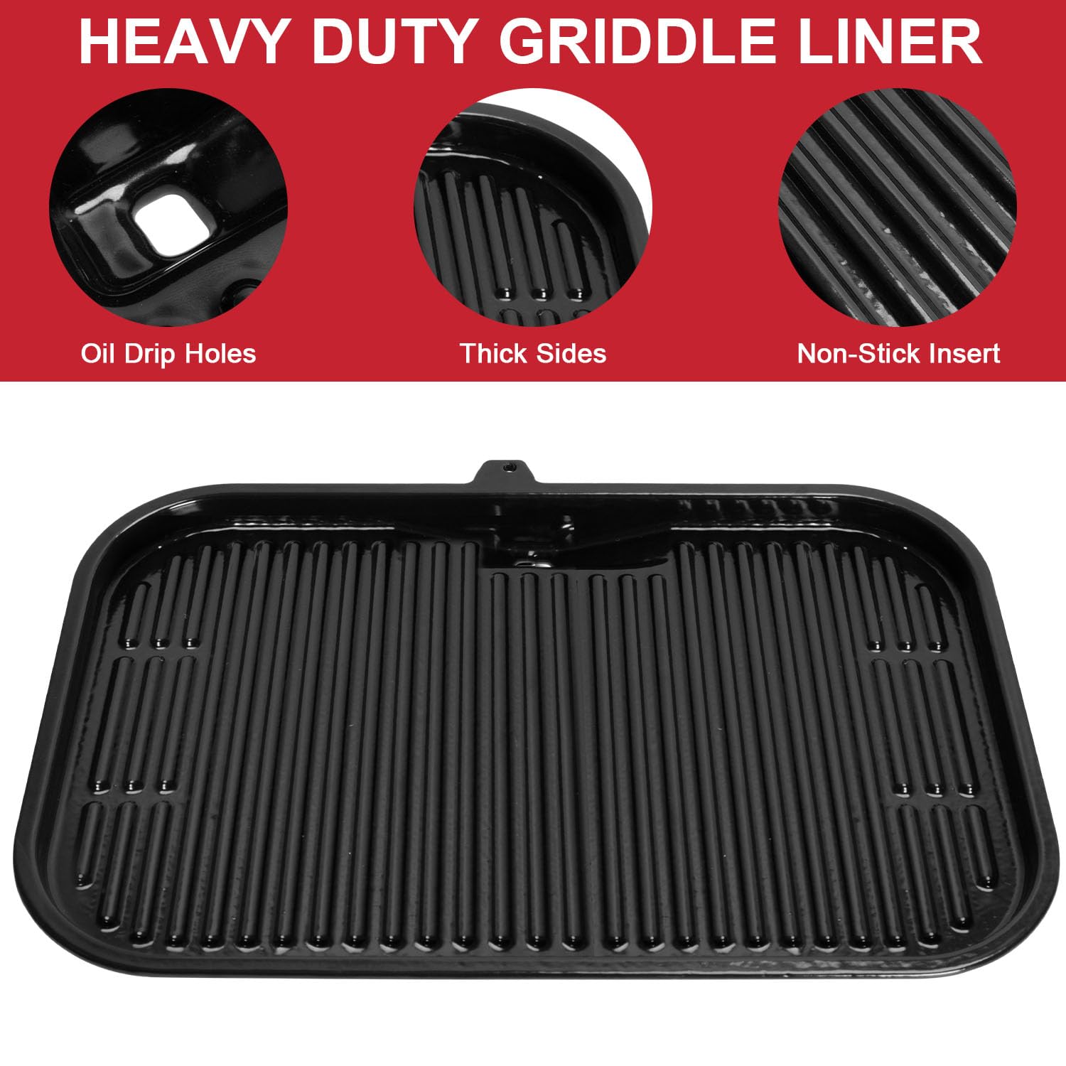 **Ninja Woodfire OG700 & OG701 Grill Griddle Plate - Flat Top Griddle Insert for Outdoor Grilling, Striped Baking Pan - Perfect for BBQ, Pancakes & Burgers**