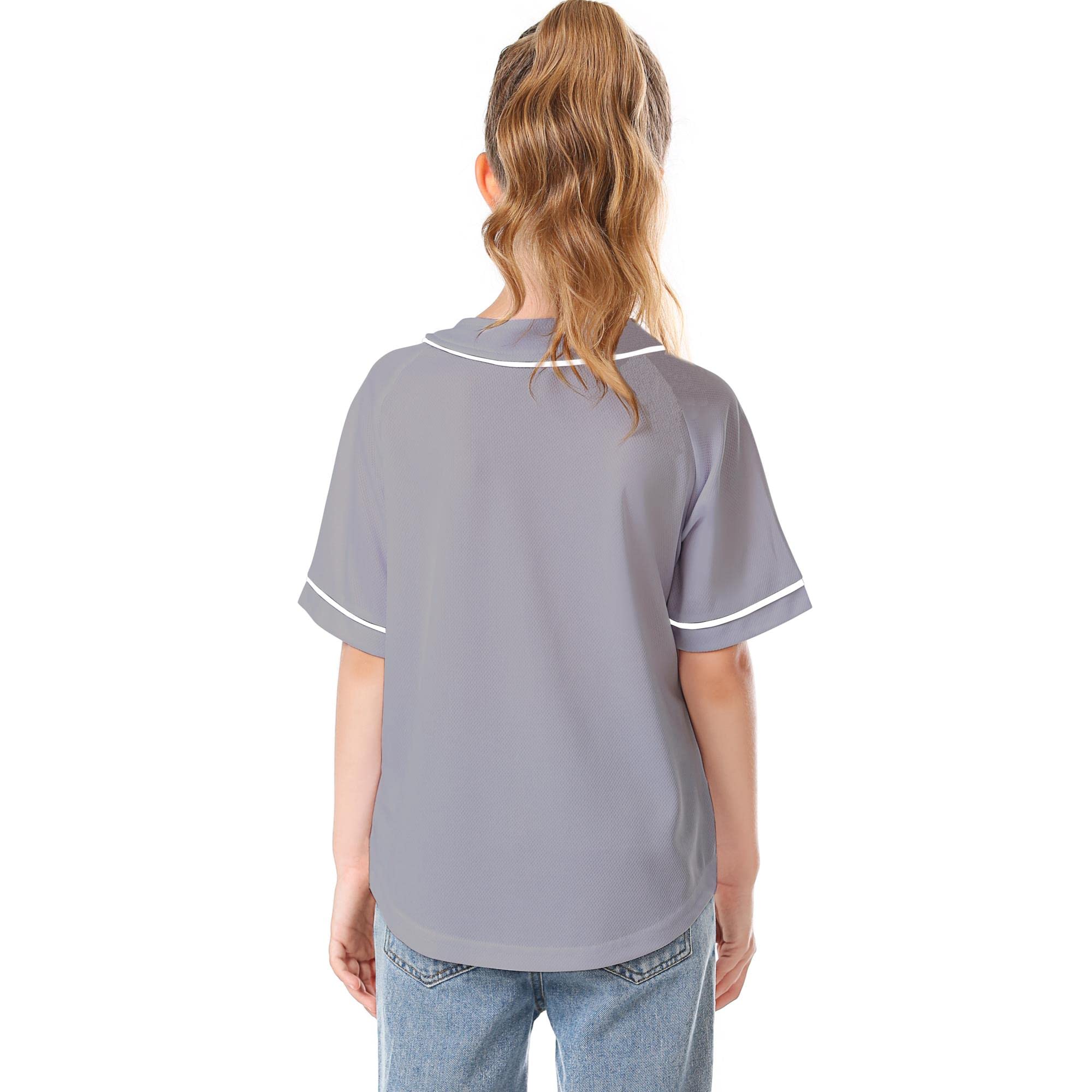 Trendy Kids Baseball Jersey Button-Up T-Shirt - Boys & Girls Hip Hop Style Black and White Short Sleeve Tee for Sports, Casual Wear & Street Fashion