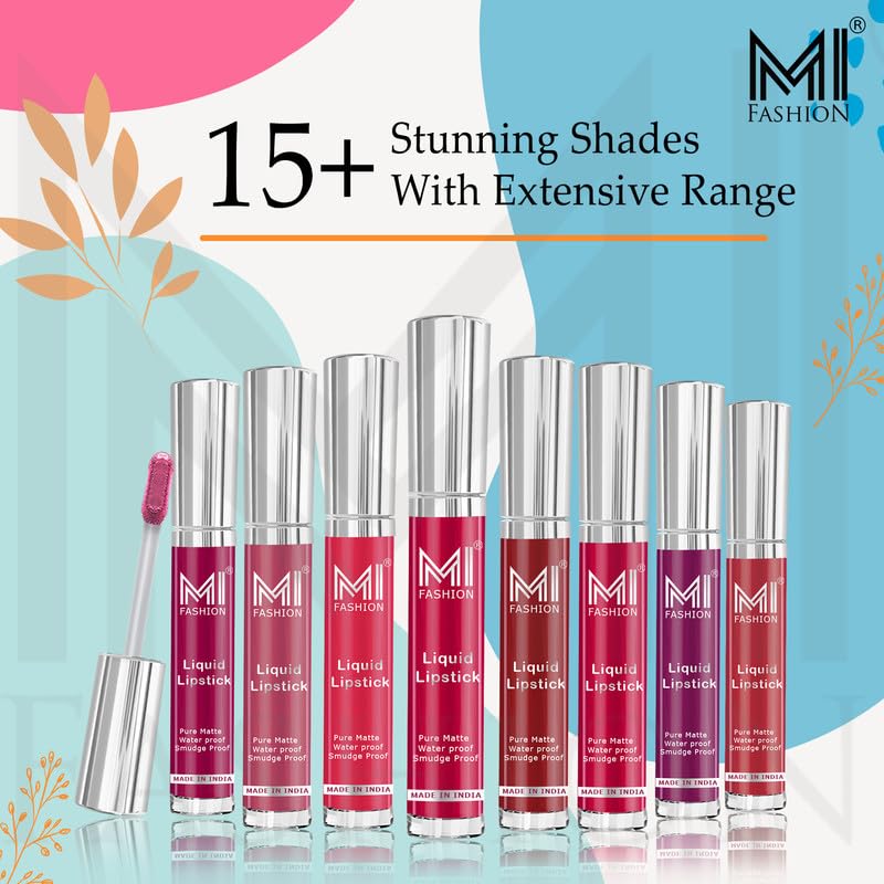 MI FASHION Pure Matte Liquid Lipstick - Long Lasting 12 Hour Wear, Weightless Texture (Spring Pink 3.5ml) - Pack of 1 | Perfect for Everyday Wear, Date Night & Special Occasions
