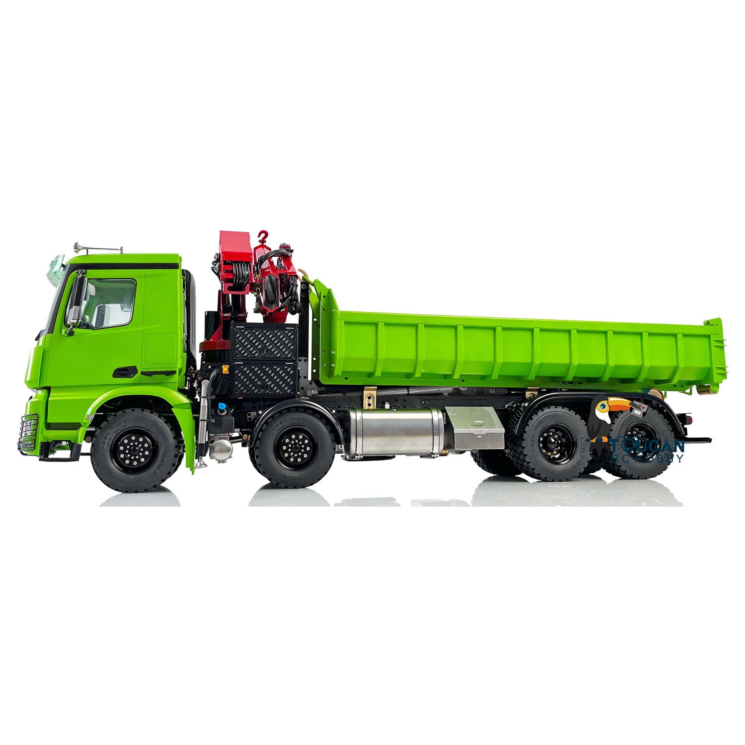 1/14 LESU 8x8 RC Hydraulic Crane Dump Truck - Metal Painted & Pre-Assembled RTR Model with Servo Motor & ESC - Perfect for Construction Site Play, Off-Road Adventure & Collectors Display