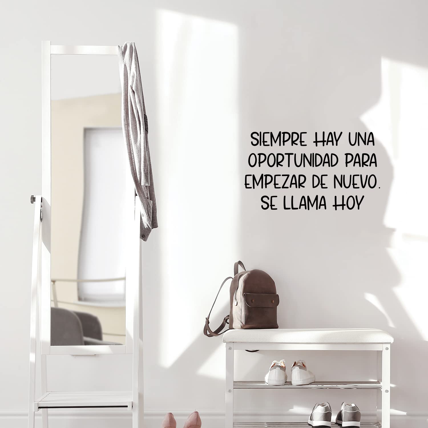 Vinyl Wall Art Decal - 'There's Always an Opportunity to Start Over' Inspirational Spanish Quote Sticker - 14.5