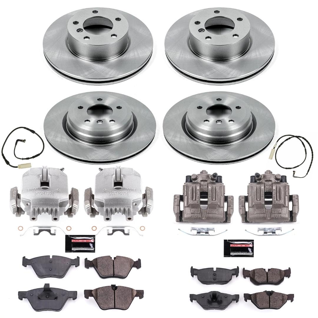 Power Stop KCOE2890 Front & Rear Brake Caliper Kit - Includes Rotors, Pads & Calipers for 2006 BMW 325i | Complete Brake System Replacement for Smooth Stopping & Enhanced Safety