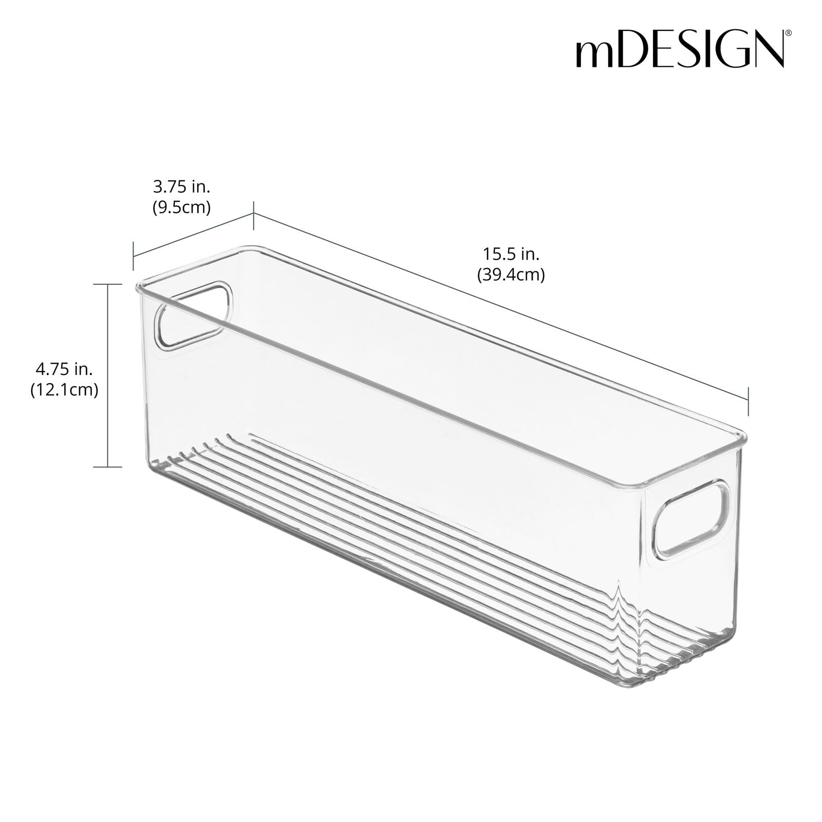 Plastic Kitchen Organizer Bin with Handles - 2 Pack for Pantry, Fridge & Cabinet Storage - Perfect for Canned Food & Snacks