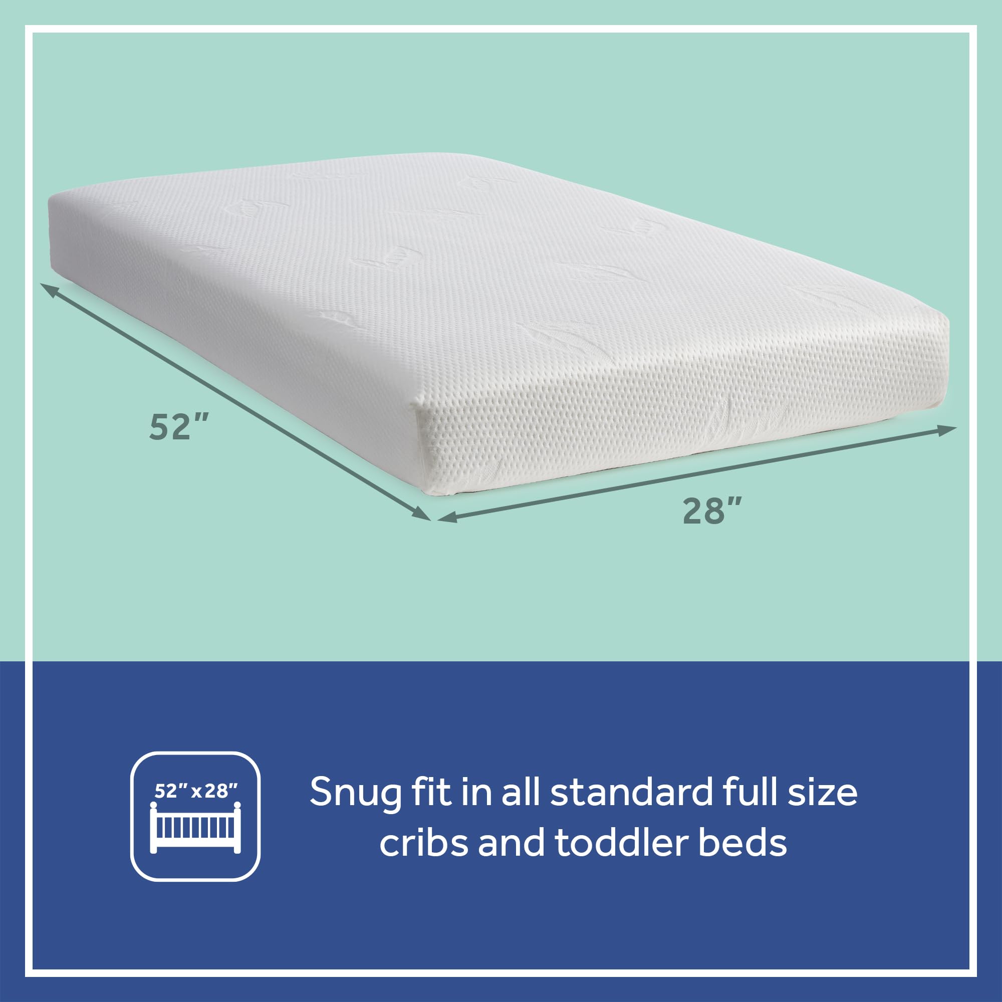 Sealy Cozy Brilliance Breathable Bamboo Rayon Hypoallergenic Baby Crib Mattress & Toddler Bed Mattress - 2-Stage Firm Support, Non-Toxic, Washable Zip Cover, Waterproof, Made in USA (52