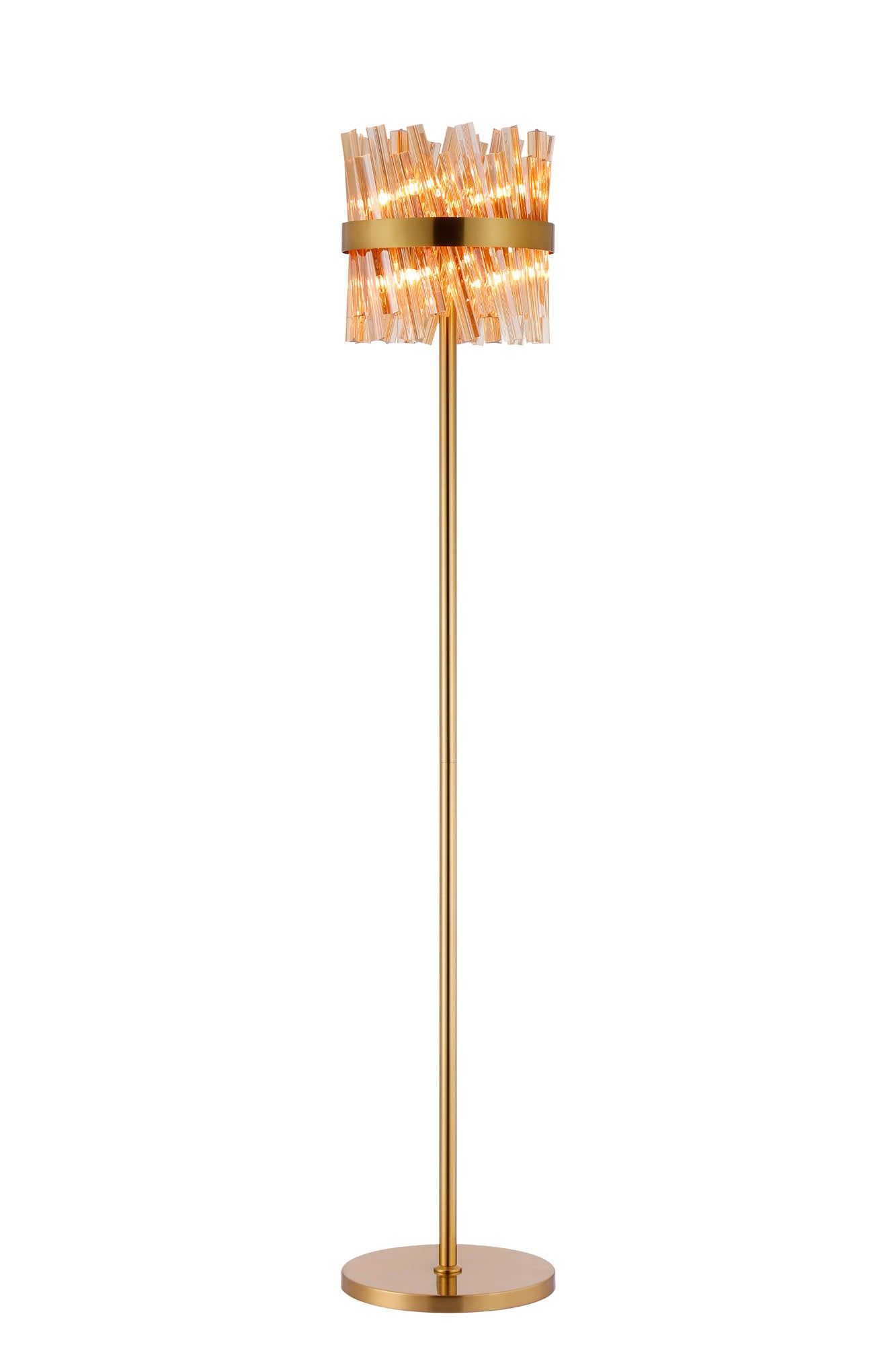 Bellina 8Lt Floor Lamp - Brass, Nickel & Black Finish Options | Modern Standing Light for Living Room, Bedroom & Office Decor