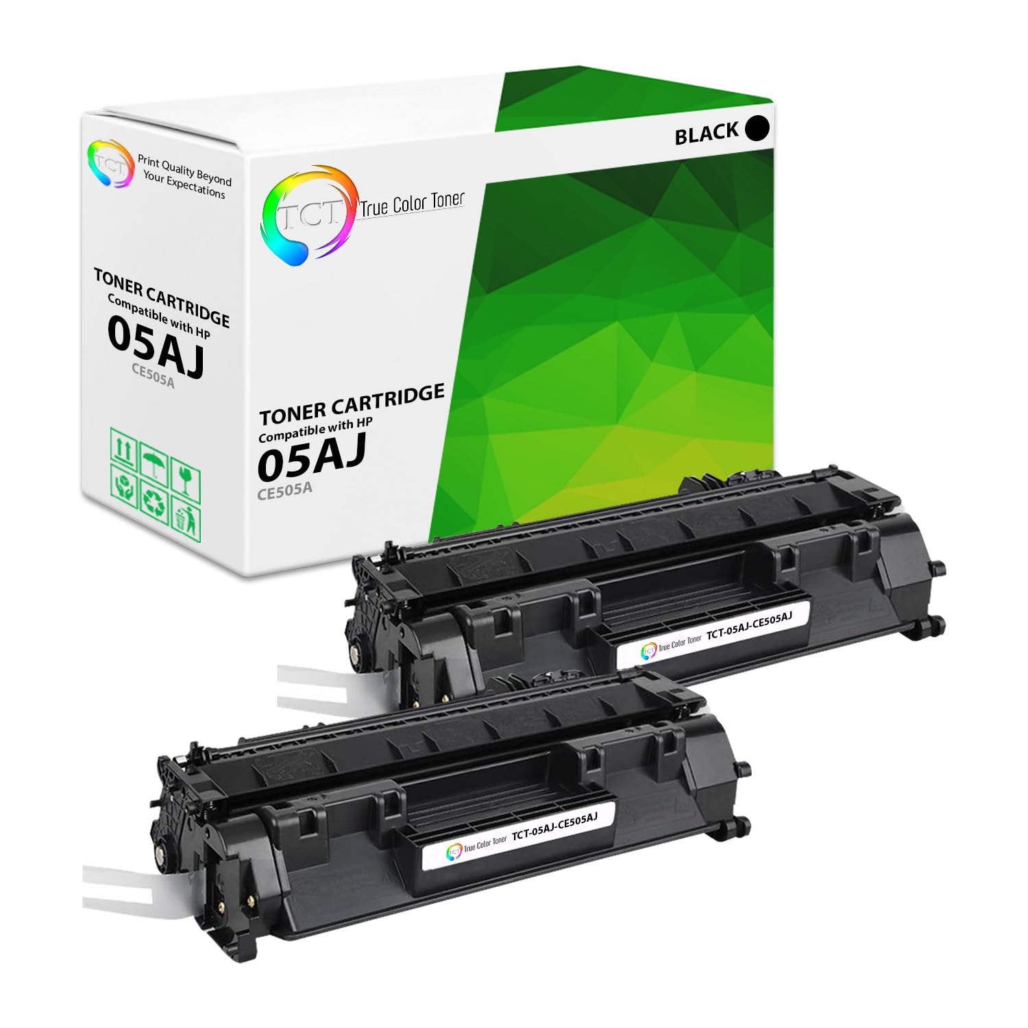 Premium HP 05A Toner Cartridge 2-Pack - Compatible with LaserJet P2030/P2055 Series for Office Printing (2,300 Pages)
