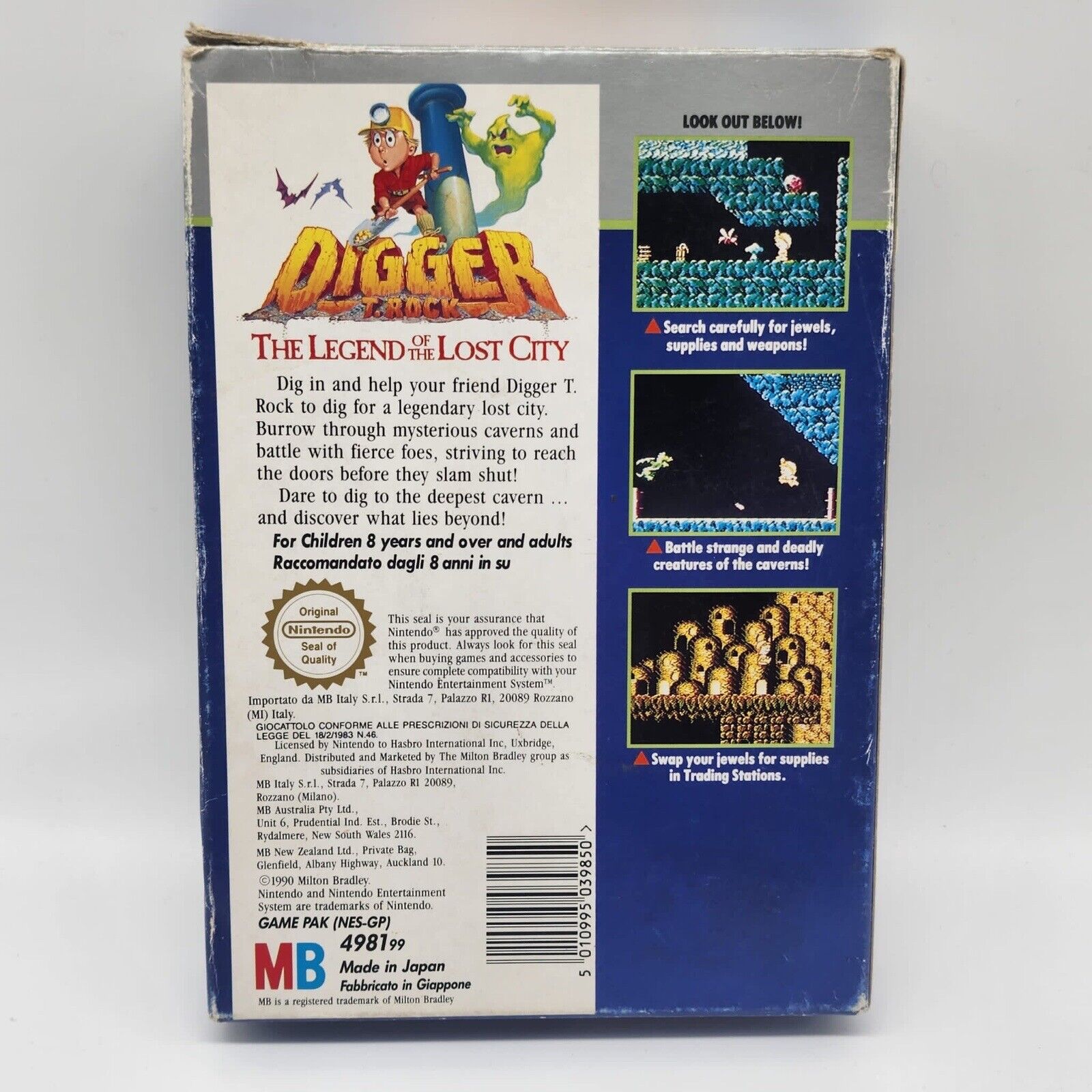 Digger T. Rock NES Game - Complete Boxed PAL Version for Nintendo Entertainment System | Retro Gaming, Collector's Item, 80s Nostalgia Gift